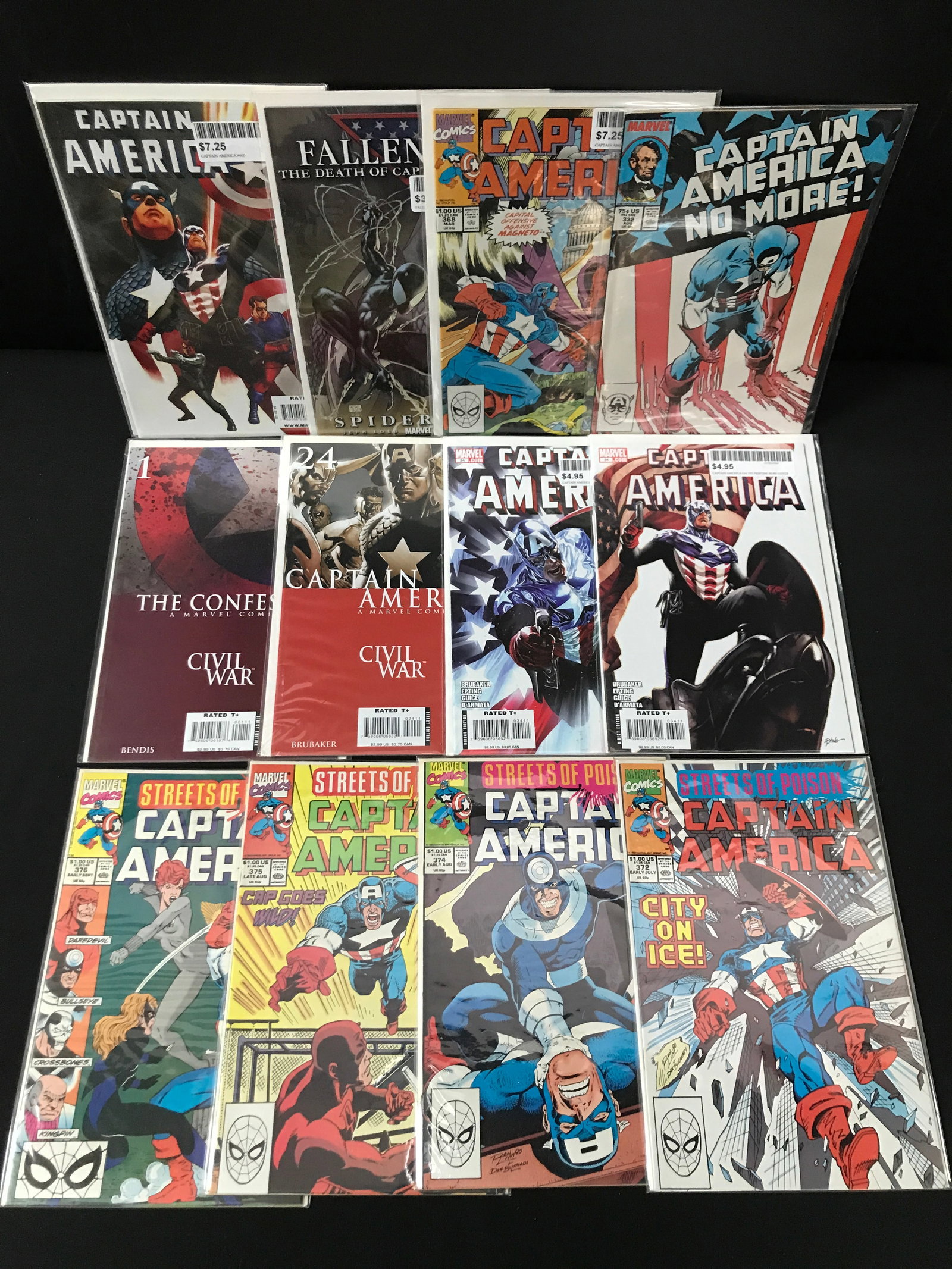 LOT OF 12 COMICS FEATURING CAPTAIN AMERICA - MARVEL COMICS (1 of 1)