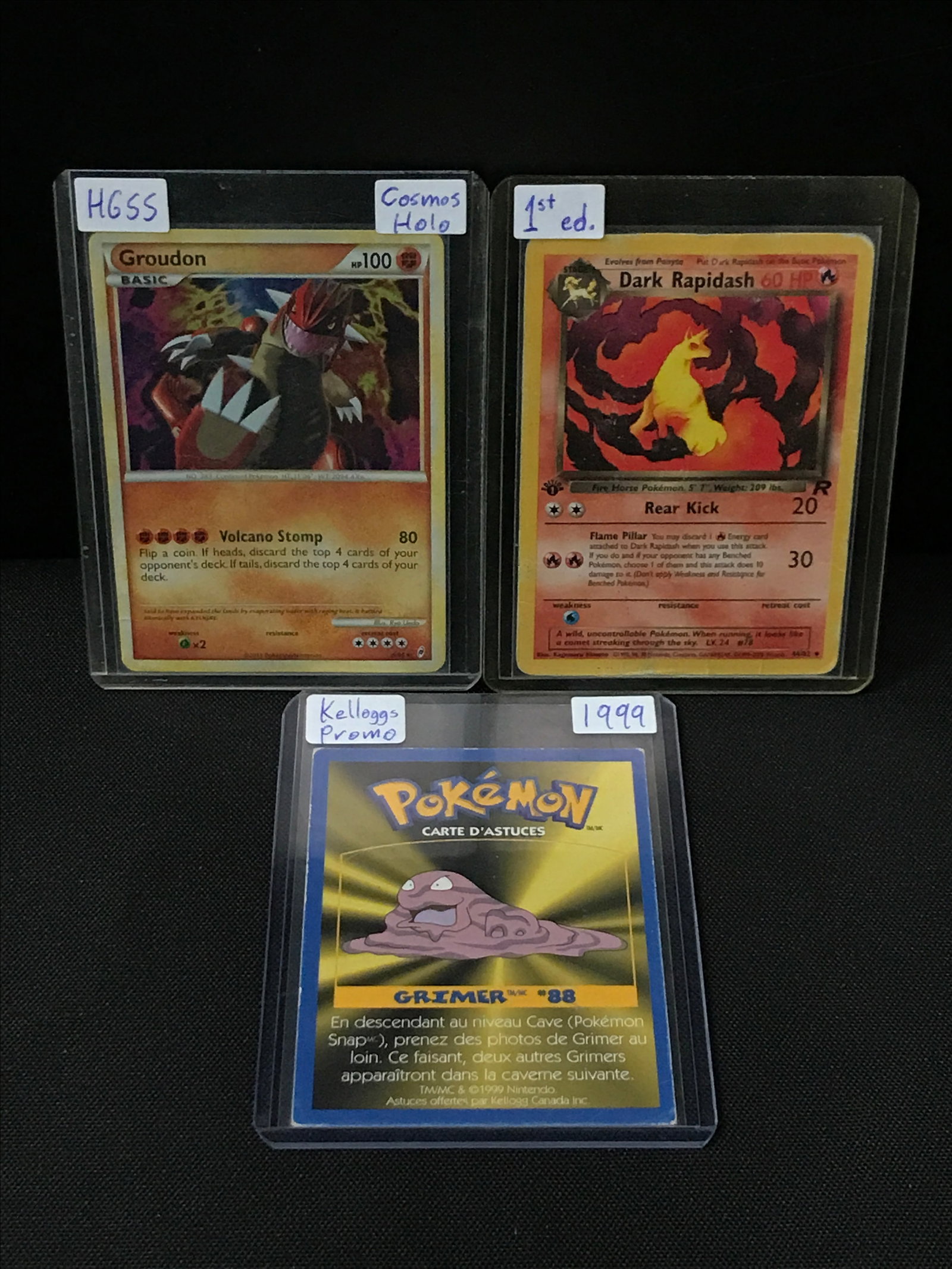 LOT OF 3 POKEMON TCG TRADING CARDS - INCLUDING 1ST EDITION RAPIDASH: Prices are in Canadian dollars