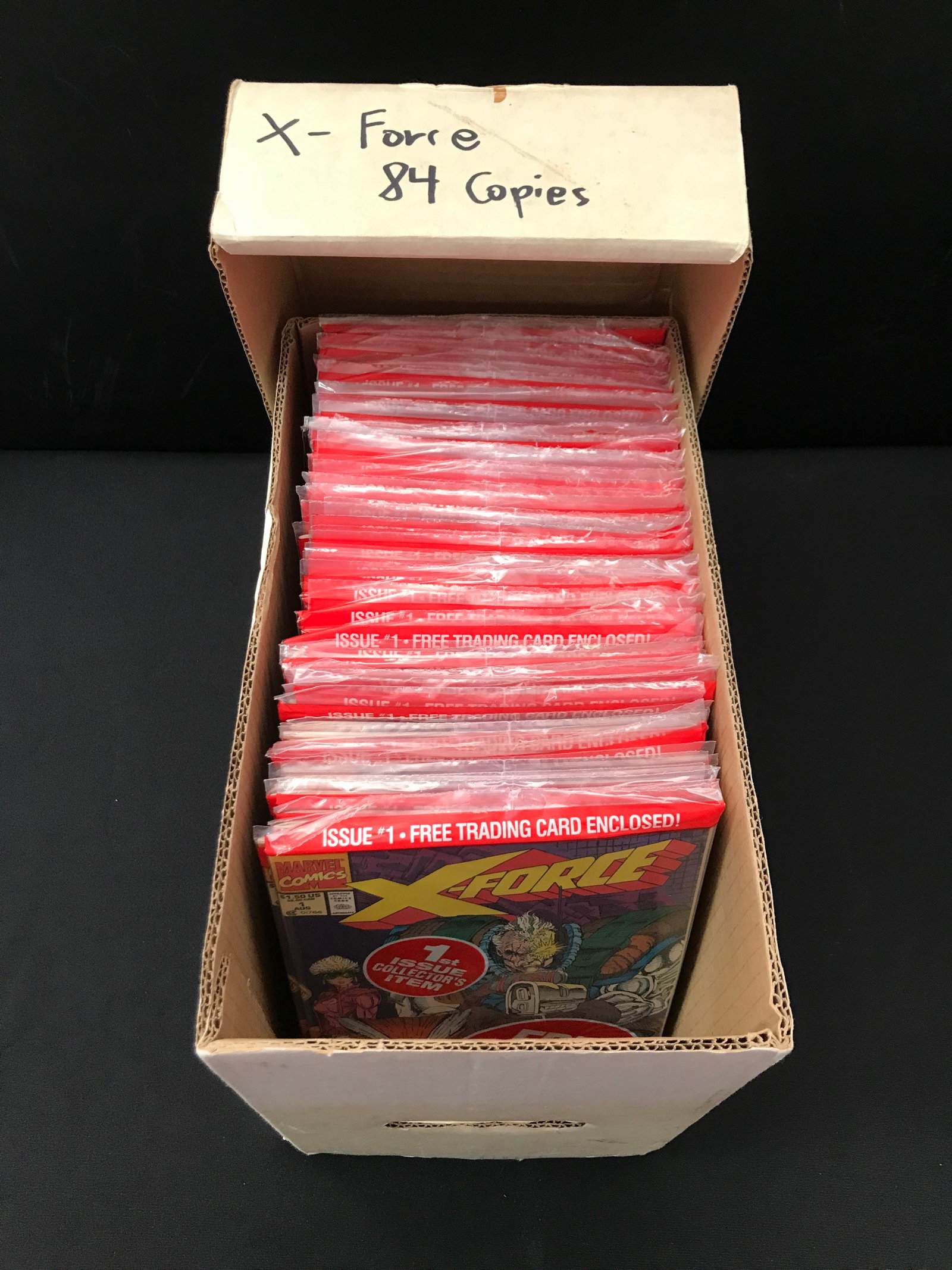 LOT OF 84 X-FORCE #1 COMICS IN ORIGINAL PLASTIC PACKAGING: Prices are in Canadian dollars