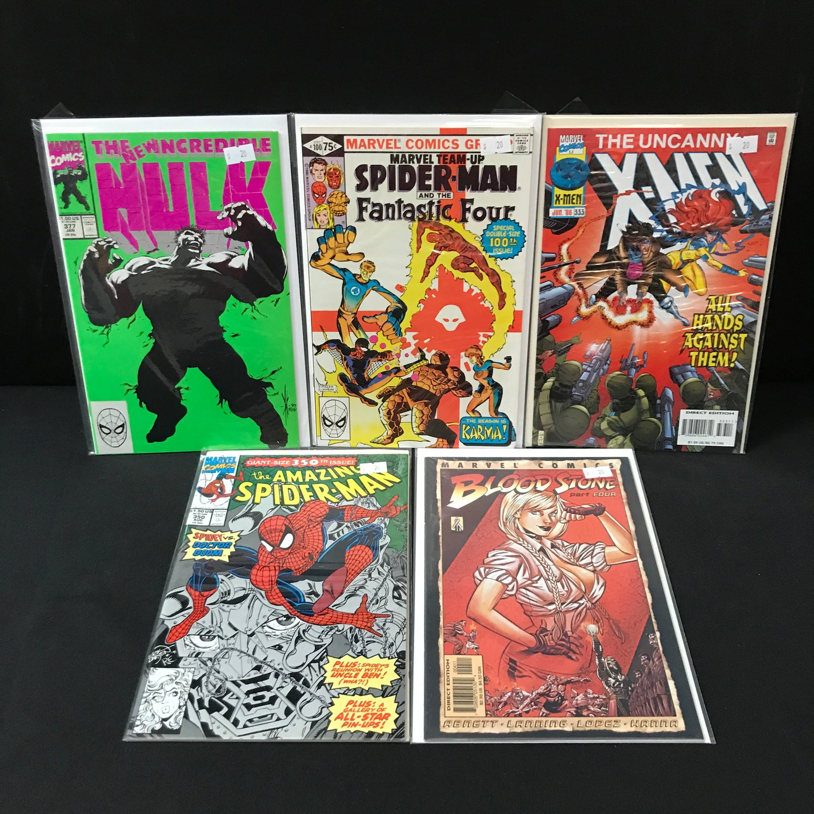 LOT OF 5 MIXED TITLE COMICS - MARVEL COMICS (1 of 1)