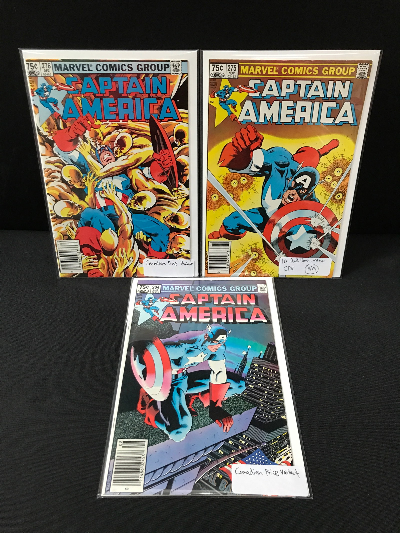 LOT OF 3 CAPTAIN AMERICA COMICS CPV - MARVEL COMICS: Prices are in Canadian Dollars
