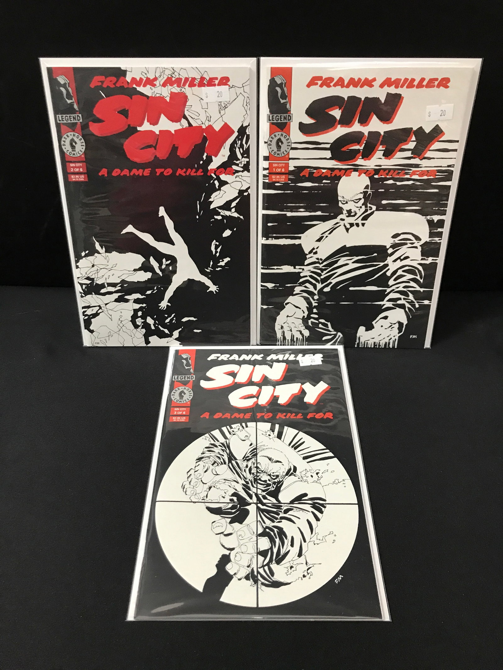 LOT OF 3 SIN CITY COMICS #1-3 - LEGEND COMICS (1 of 1)
