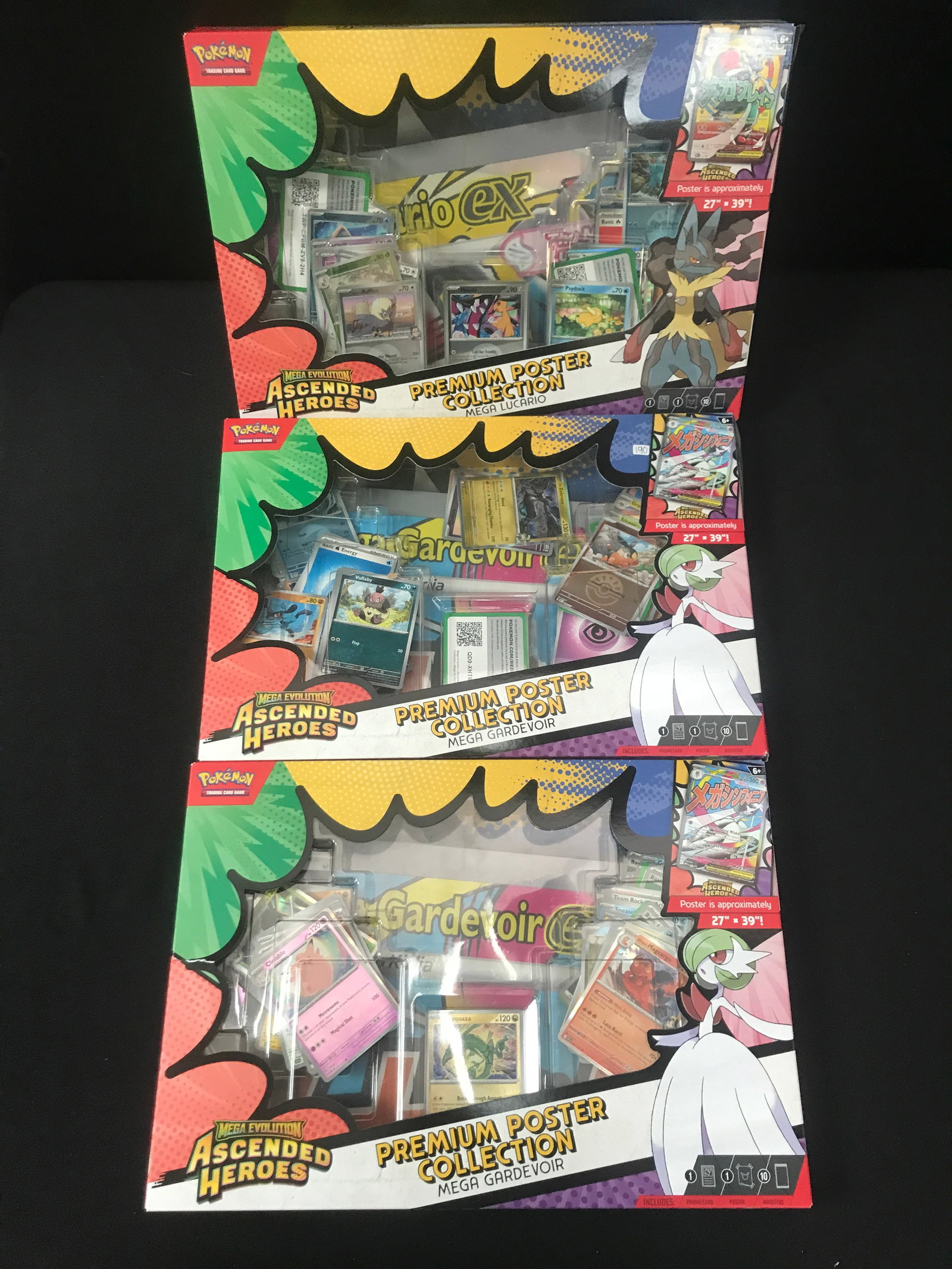 LOT OF 3 POKEMON TCG ASCENDED HEROES PREMIUM POSTER COLLECTION BOXES - BULK: Prices are in Canadian dollars