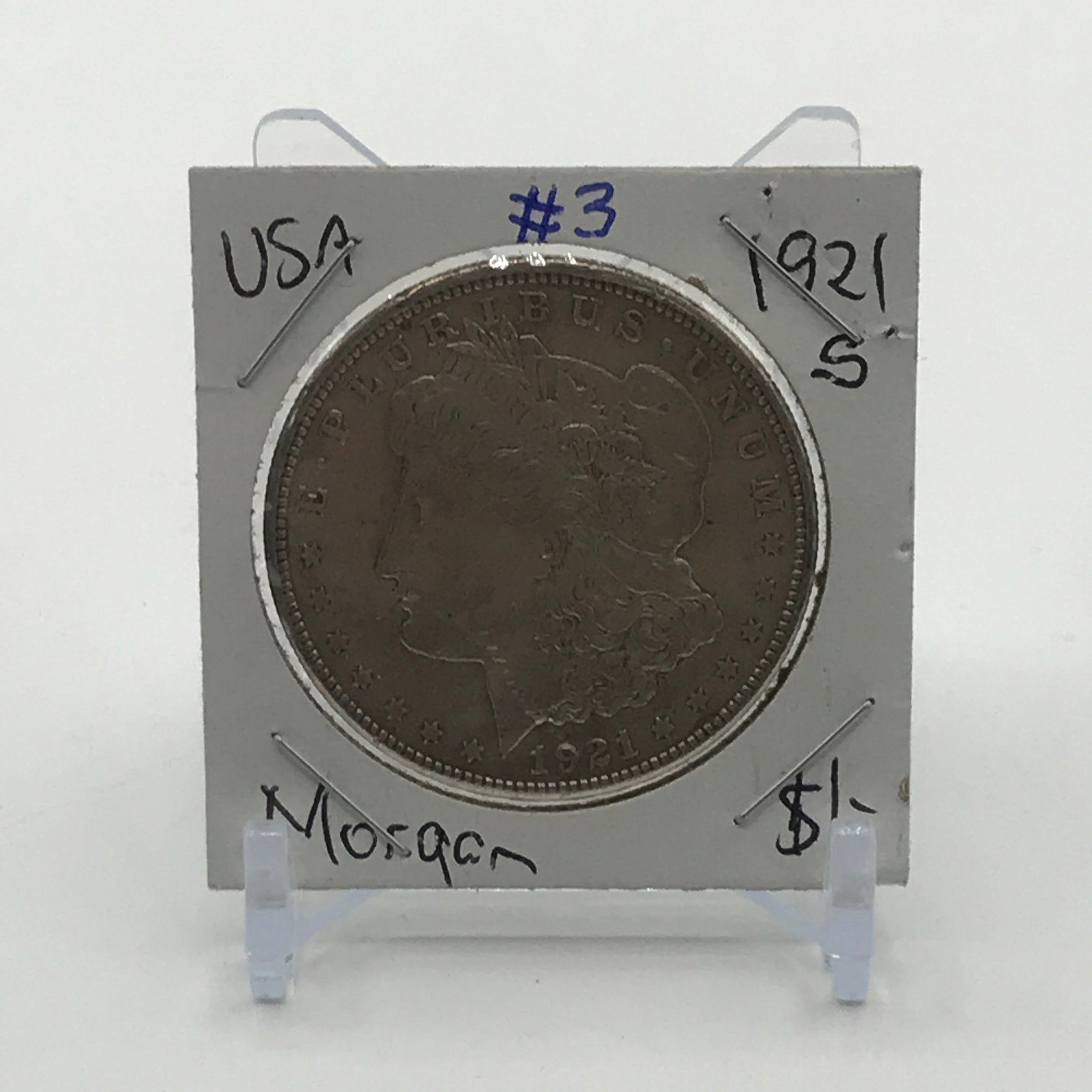 MORGAN SILVER DOLLAR - MINTED IN 1921 IN SAN FRANCISCO (1 of 2)