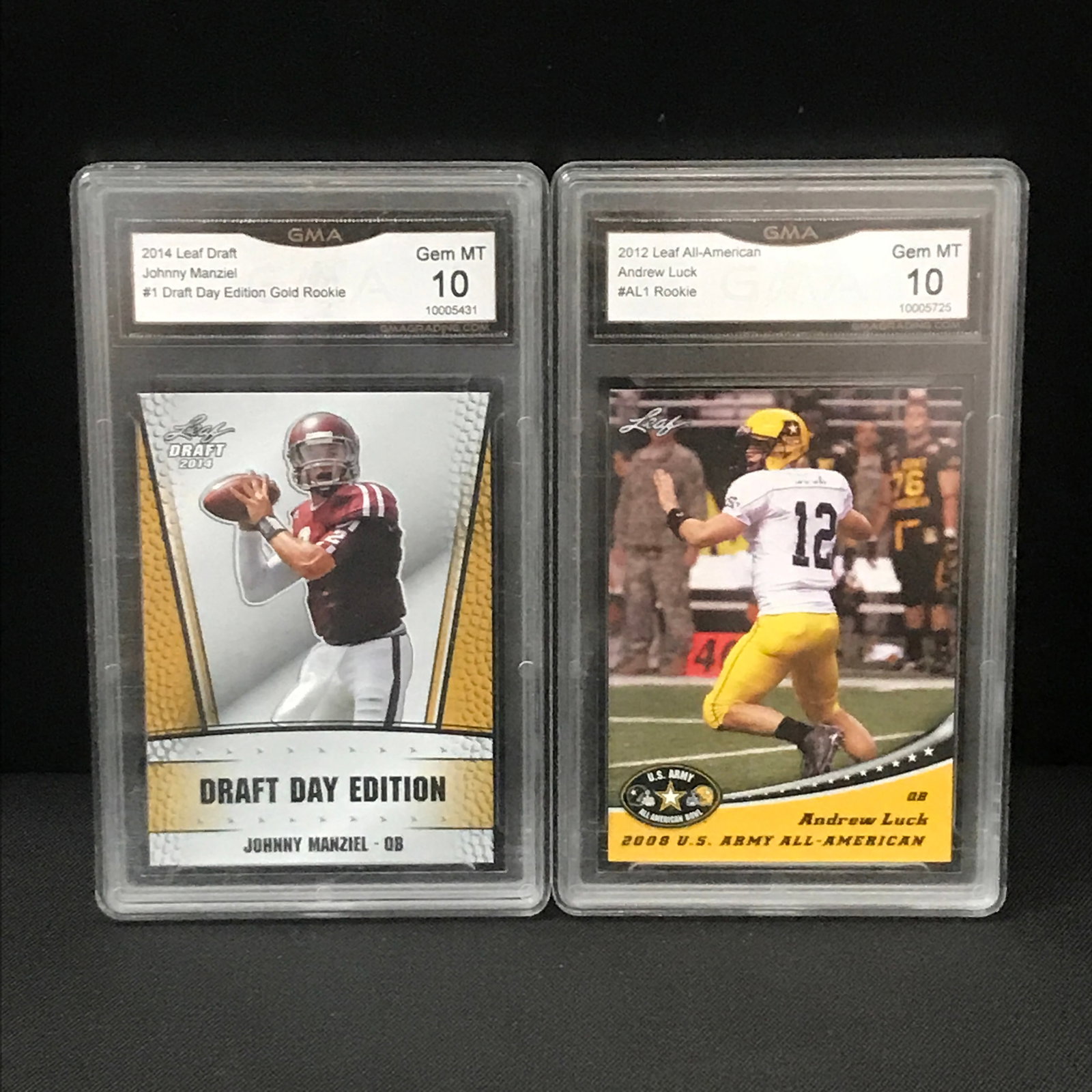 LOT OF 2 NFL QUARTERBACK ROOKIE TRADING CARDS - GMA GRADE 10: Prices are in Canadian dollars