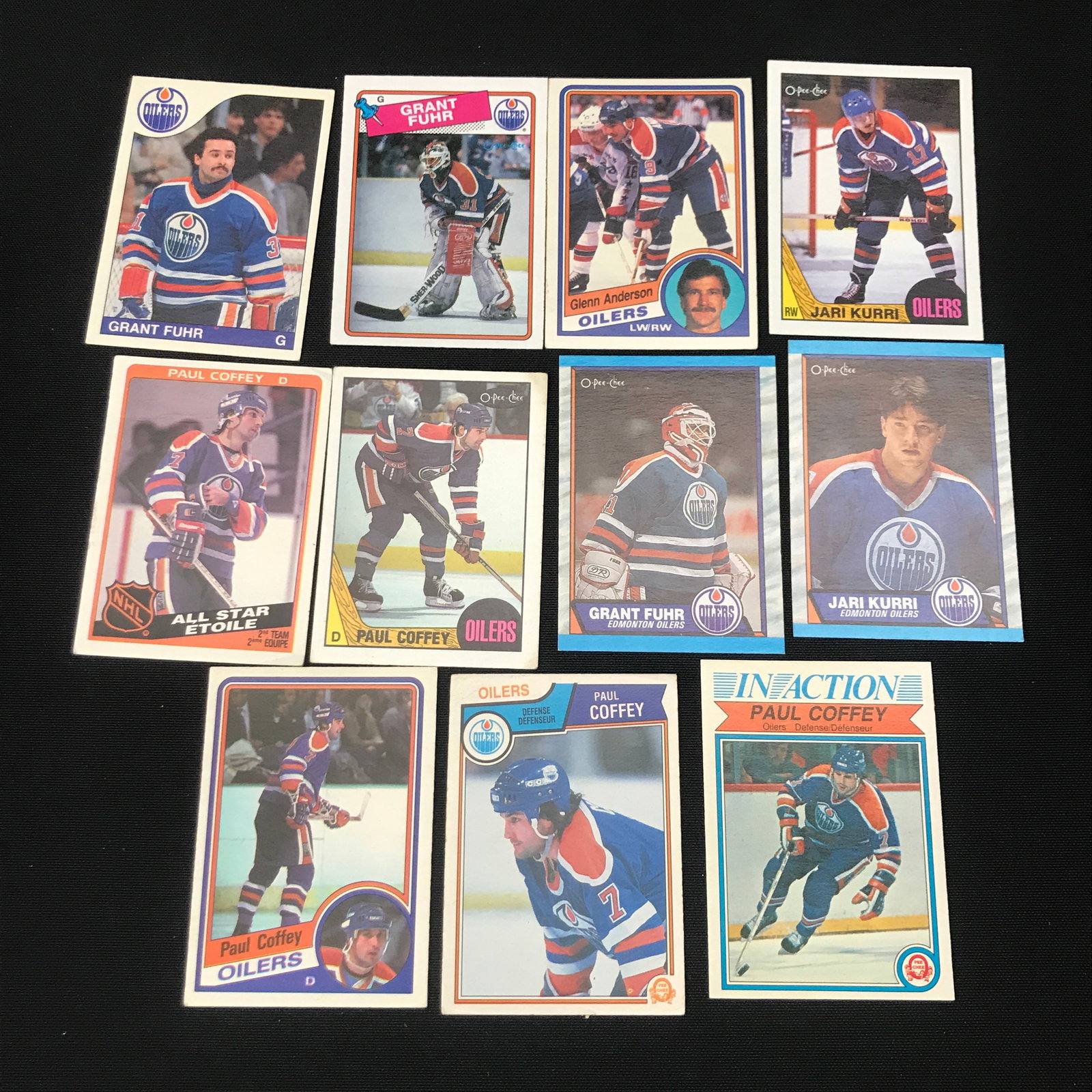 LOT OF 11 EDMONTON OILERS HOCKEY TRADING CARDS: Prices are in Canadian dollars