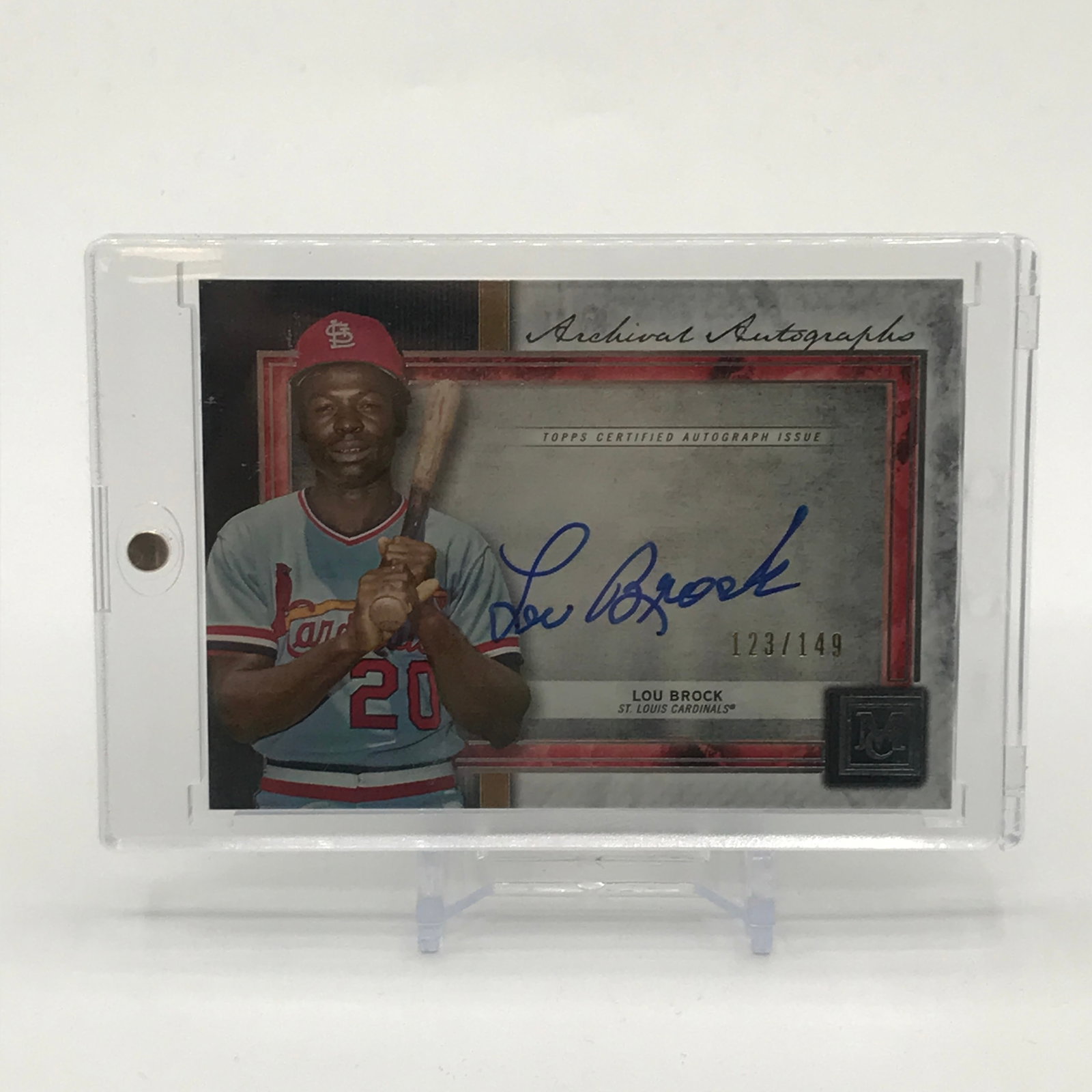 2020 TOPPS MUSEUM COLLECTION BASEBALL LOU BROCK SIGNED TRADING CARD 123/149 (1 of 2)