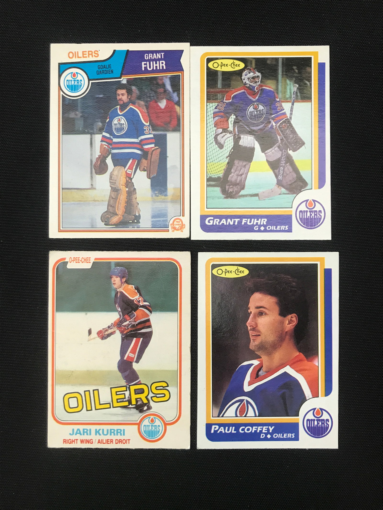 LOT OF 4 EDMONTON OILERS HOCKEY TRADING CARDS: Prices are in Canadian dollars
