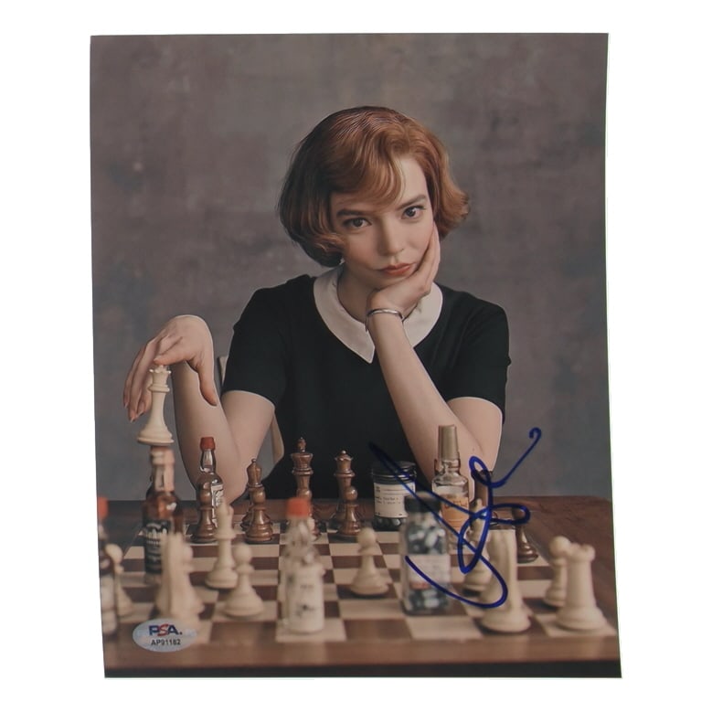 ANYA TAYLOR JOY SIGNED QUEENS GAMBIT 8X10 - PSA COA: Prices are in Canadian dollars