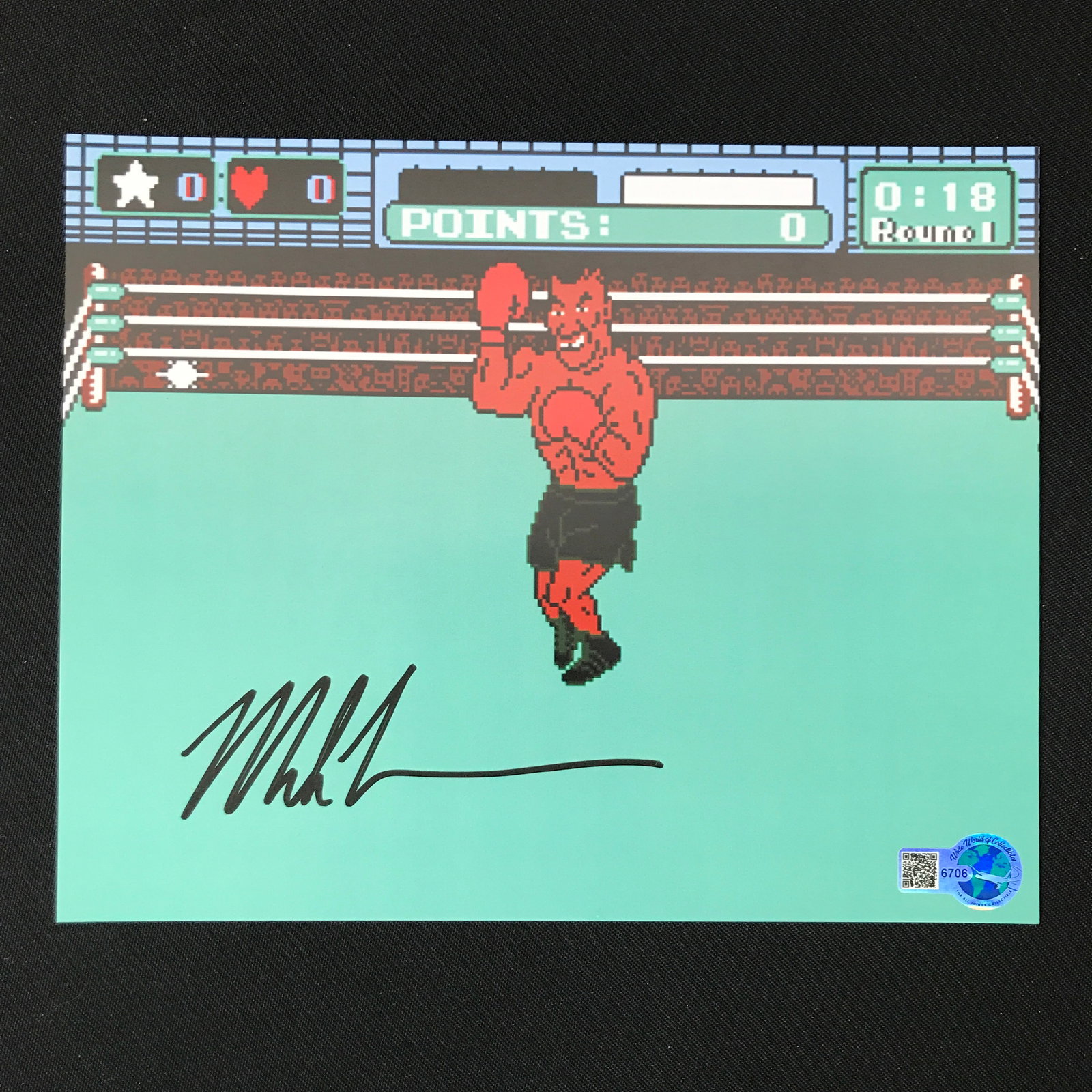 MIKE TYSON SIGNED PUNCH OUT 8X10 - WWOC COA (1 of 1)