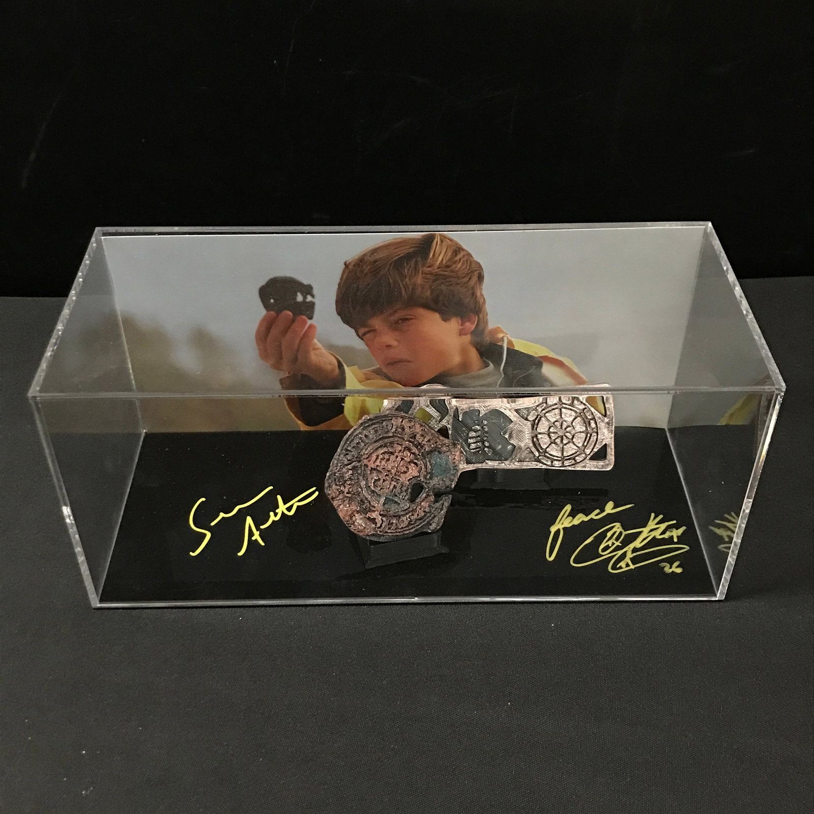 SEAN ASTIN AND COREY FELDMAN DUAL SIGNED GOONIES PRESENTATION PIECE - WWOC COA (1 of 5)