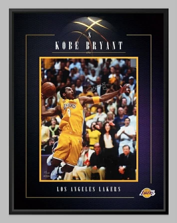 LTD EDITION KOBE BRYANT SIGNED AND CUSTOM FRAMED LAKERS PORTRAIT 64/208 UPPER DECK COA (1 of 4)
