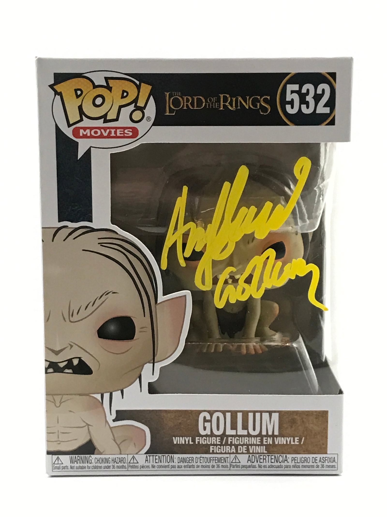 ANDY SERKIS SIGNED GOLLUM FUNKO POP - WWOC COA (1 of 3)