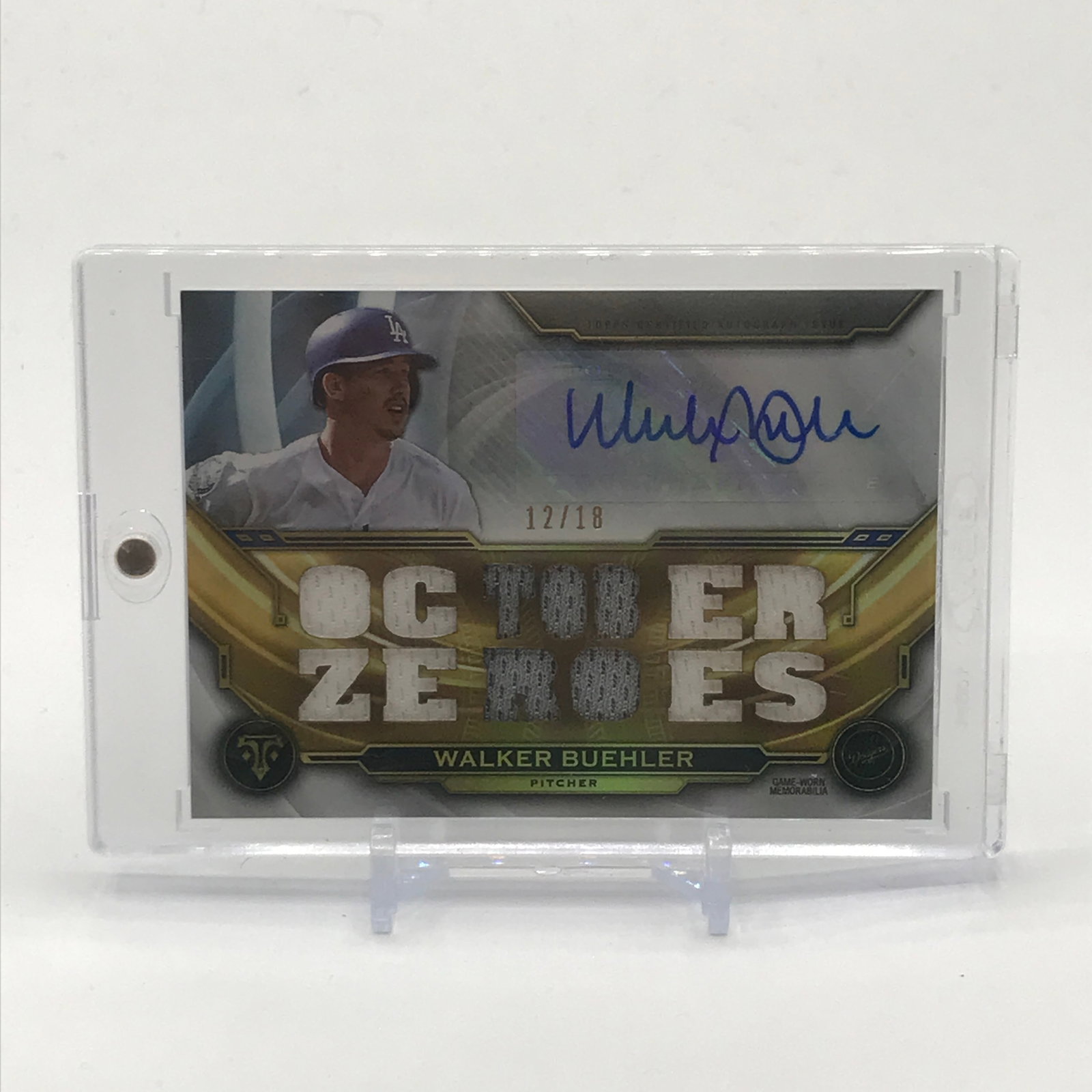 2019 TOPPS WALKER BUEHLER SIGNED PATCH TRADING CARD 12/18 (1 of 2)