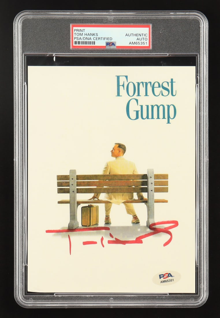 TOM HANKS SIGNED FORREST GUMP PRINT - PSA ENCAPSULATED (1 of 2)