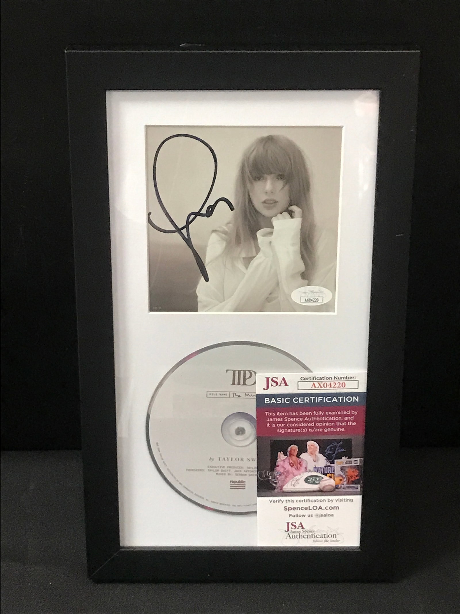 TAYLOR SWIFT SIGNED CD SLEEVE PRESENTATION PIECE - JSA COA (1 of 1)