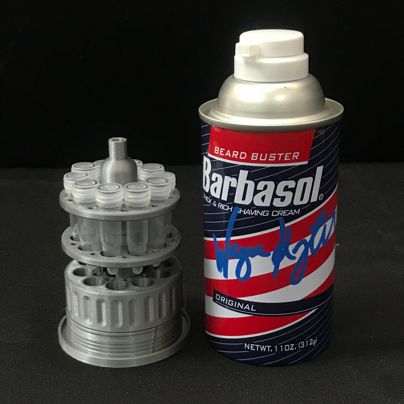WAYNE KNIGHT SIGNED BARBASOL SPRAY CAN JURASSIC PARK - KB COA (1 of 1)