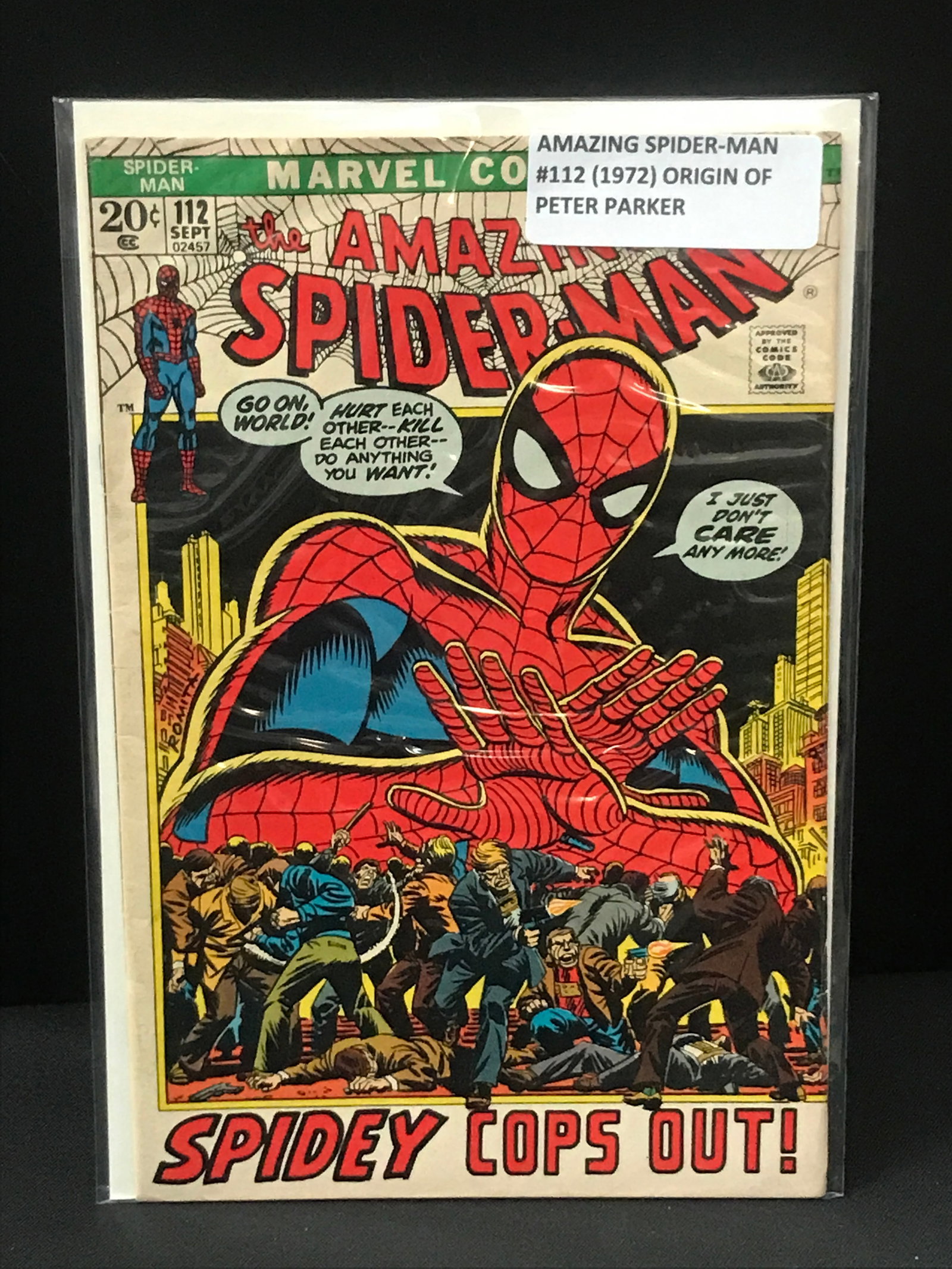 THE AMAZING SPIDERMAN #112 (1972) ORIGIN OF PETER PARKER - MARVEL COMICS (1 of 1)
