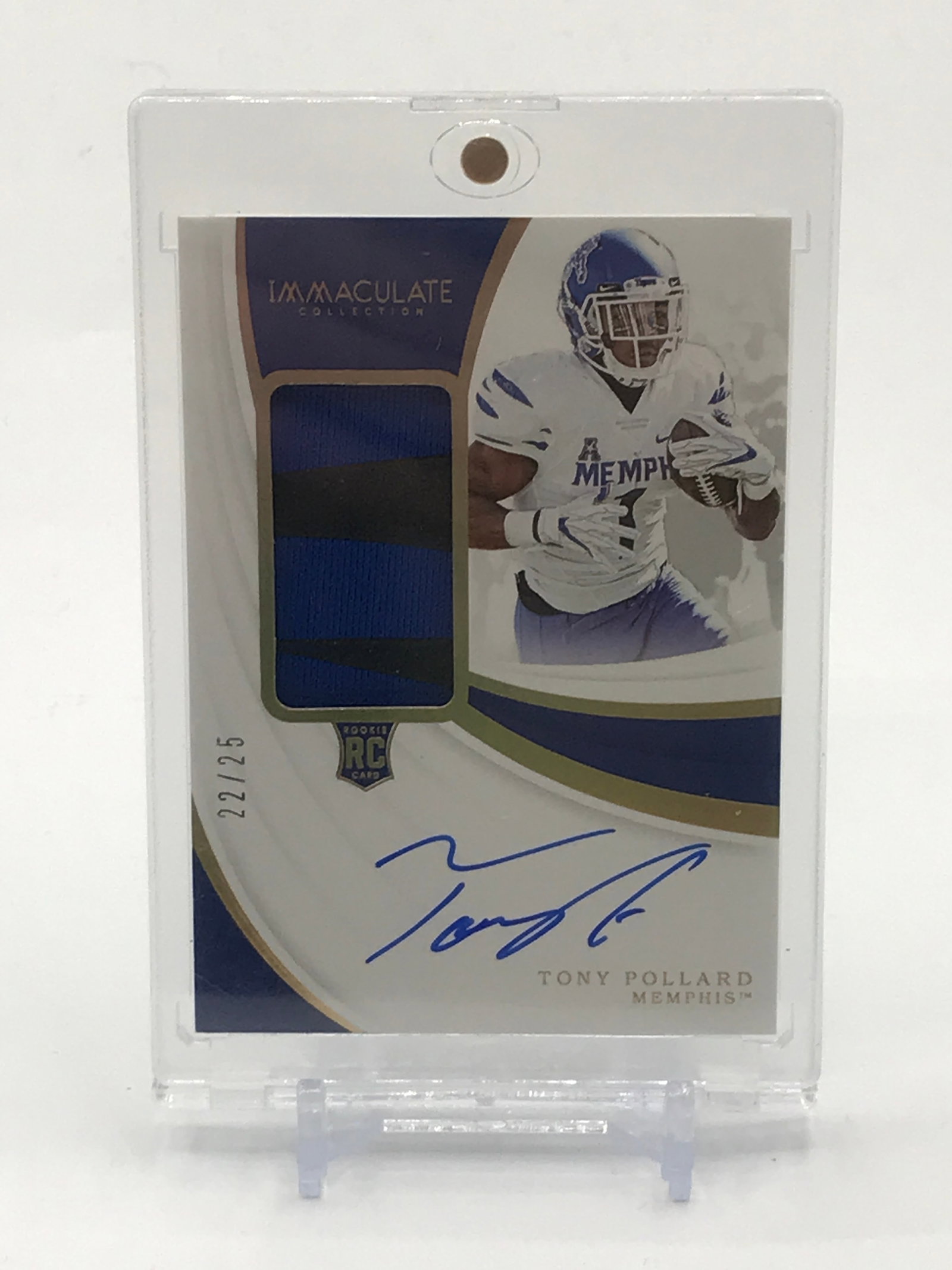 2019 PANINI IMMACULATE COLLECTION COLLEGIATE TONY POLLARD SIGNED PATCH ROOKIE TRADING CARD 22/25 (1 of 2)