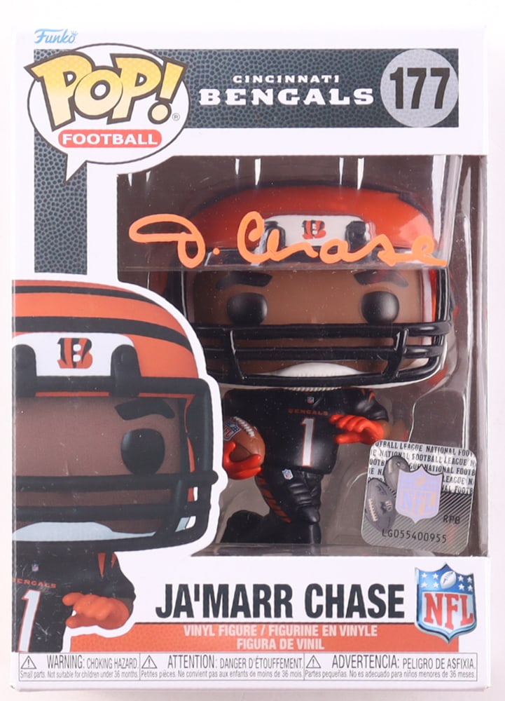 JA'MARR CHASE SIGNED FUNKO POP - JSA COA: Prices are in Canadian dollars