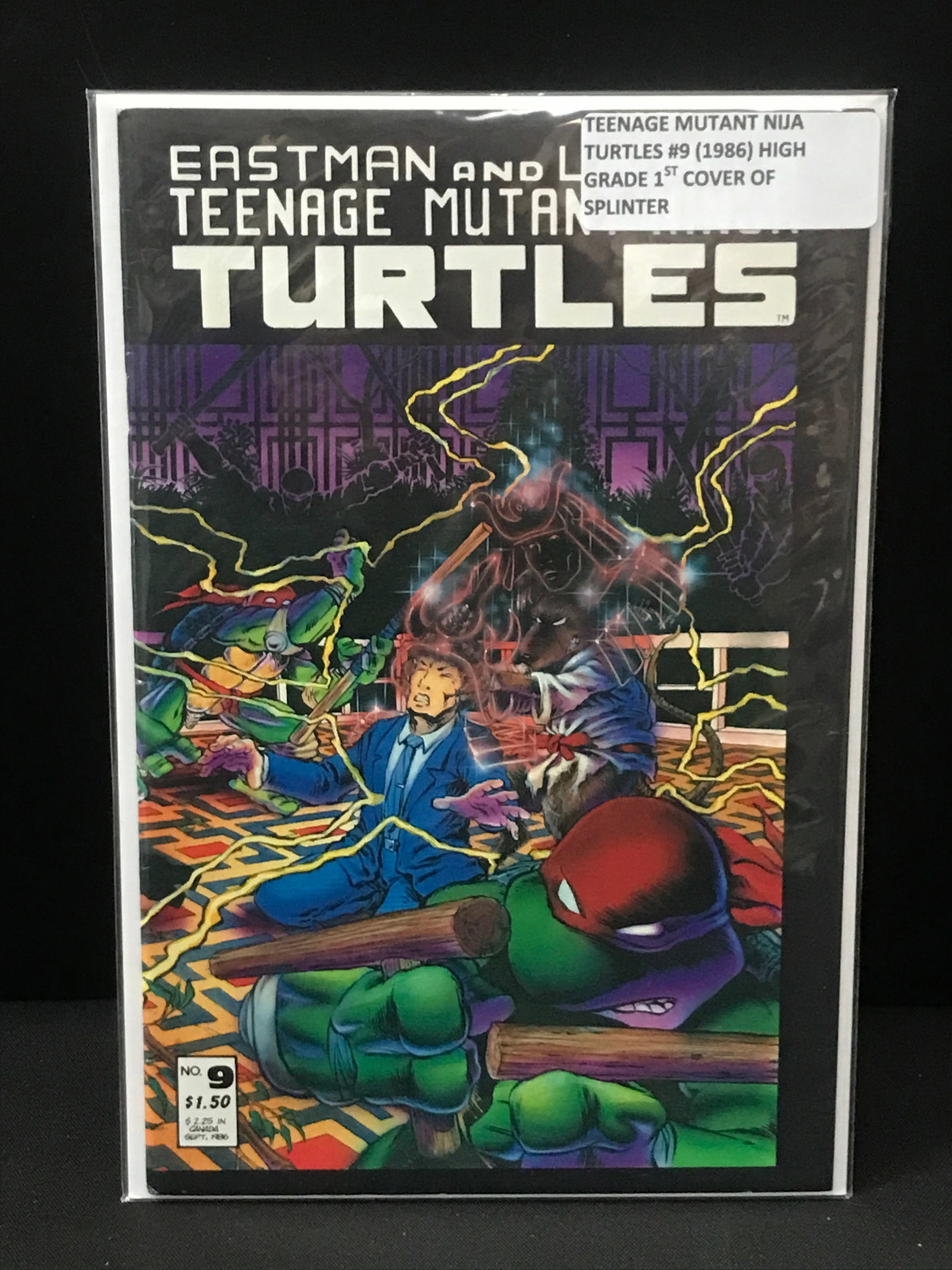 TEENAGE MUTANT NINJA TURTLES #9 (1986) 1ST COVER OF SPLINTER - EASTMAN AND LAIRD: Prices are in Canadian dollars