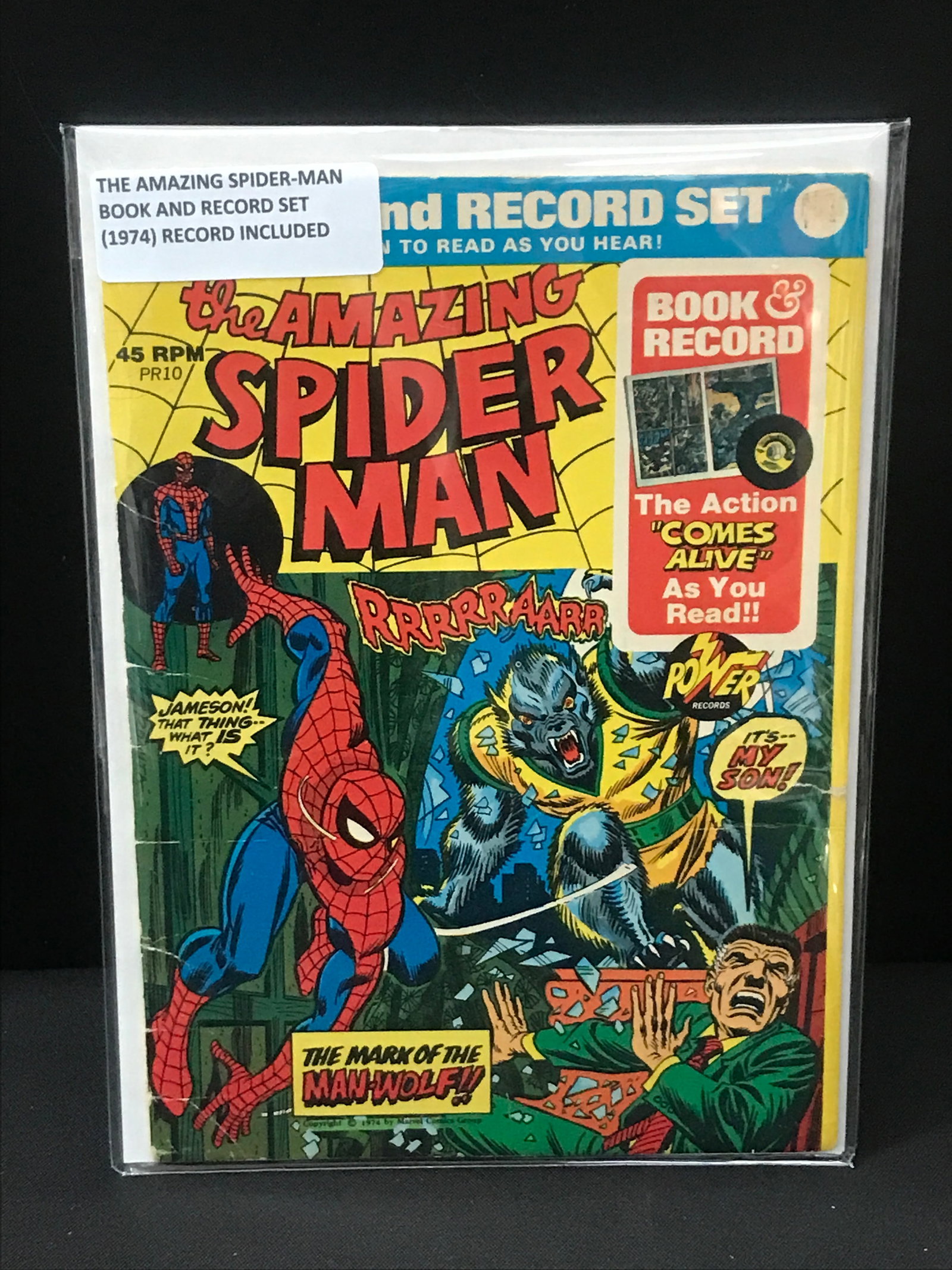 THE AMAZING SPIDERMAN BOOK AND RECORD SET (1974) RECORD INCLUDED: Prices are in Canadian dollars