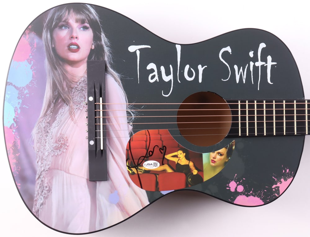TAYLOR SWIFT SIGNED ACOUSTIC GUITAR - JSA COA: Prices are in Canadian dollars