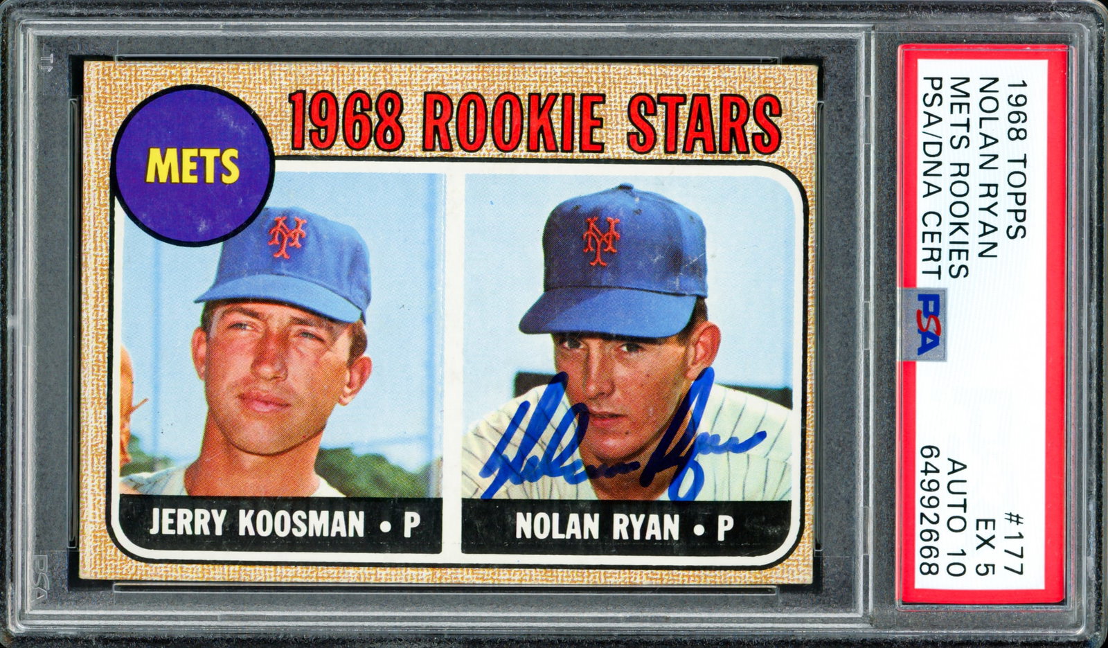 1986 TOPPS NOLAN RYAN METS ROOKIES SIGNED TRADING CARD PSA GRADE 5 / AUTO 10: Prices are in Canadian dollars