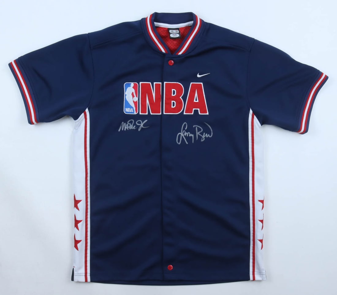 MAGIC JOHNSON & LARRY BIRD DUAL SIGNED NBA JERSEY - BECKETT / PSA: Prices are in Canadian dollars