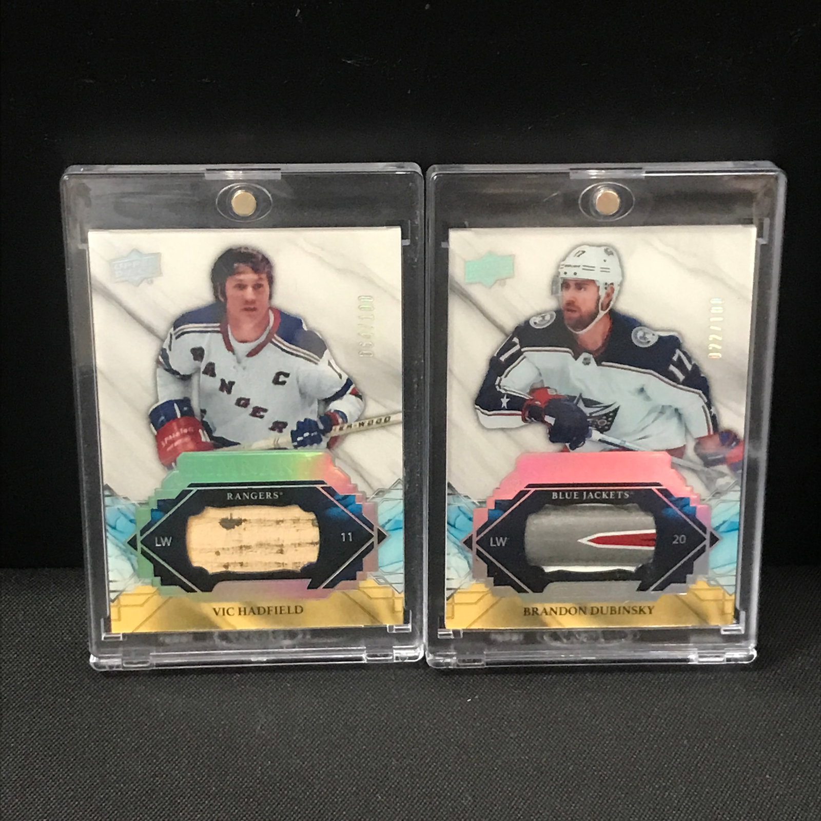 LOT OF 2 HOCKEY PATCH TRADING CARDS /100: Prices are in Canadian dollars