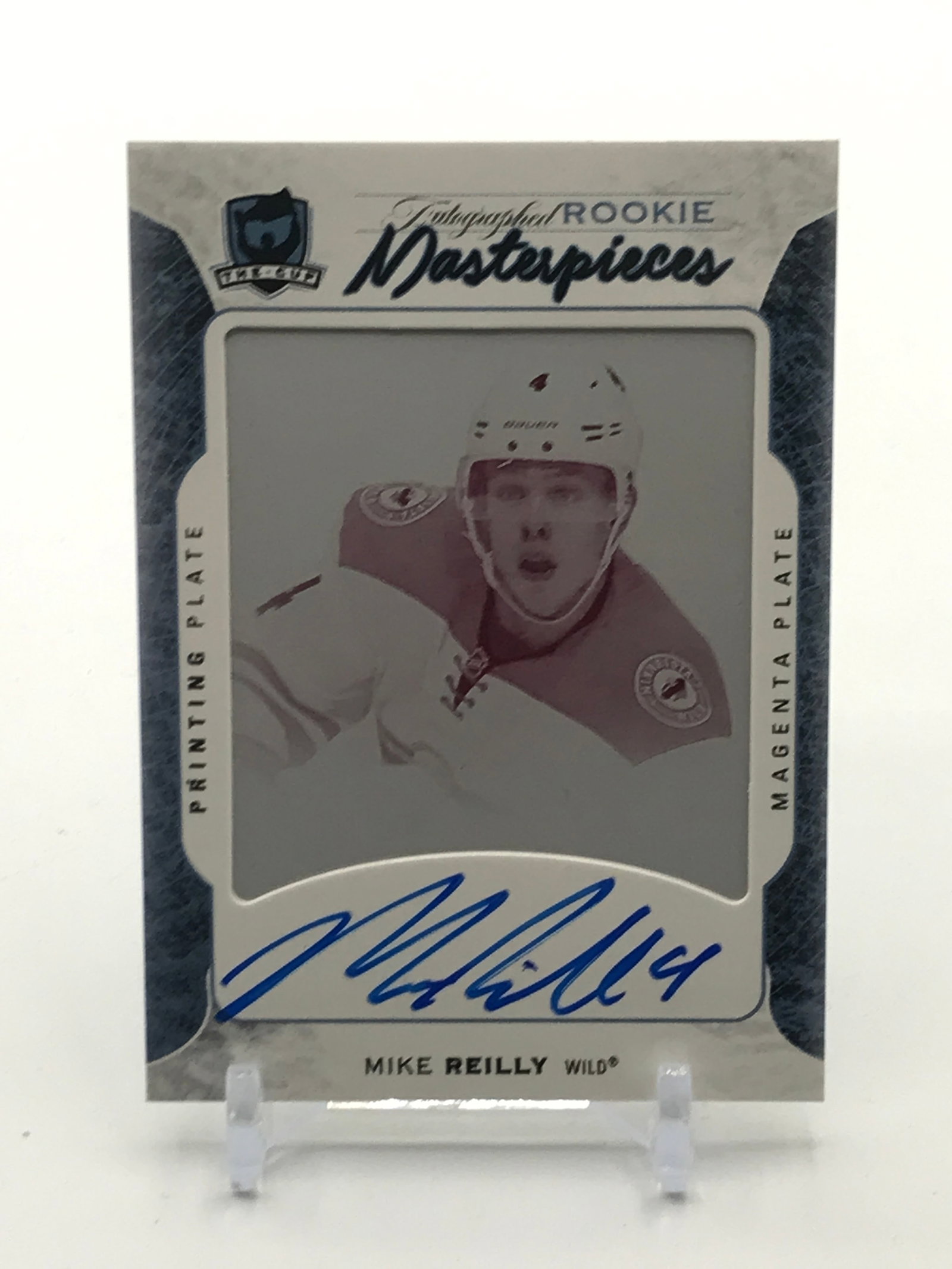 2016-17 UPPER DECK THE CUP HOCKEY MIKE REILLY SIGNED PATCH ROOKIE TRADING CARD 1/1 (1 of 2)