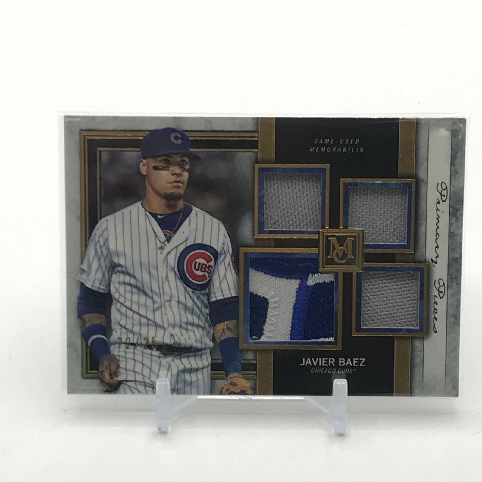 2020 TOPPS MUSEUM COLLECTION BASEBALL JAVIER BAEZ QUAD PATCH TRADING CARD: Prices are in Canadian dollars