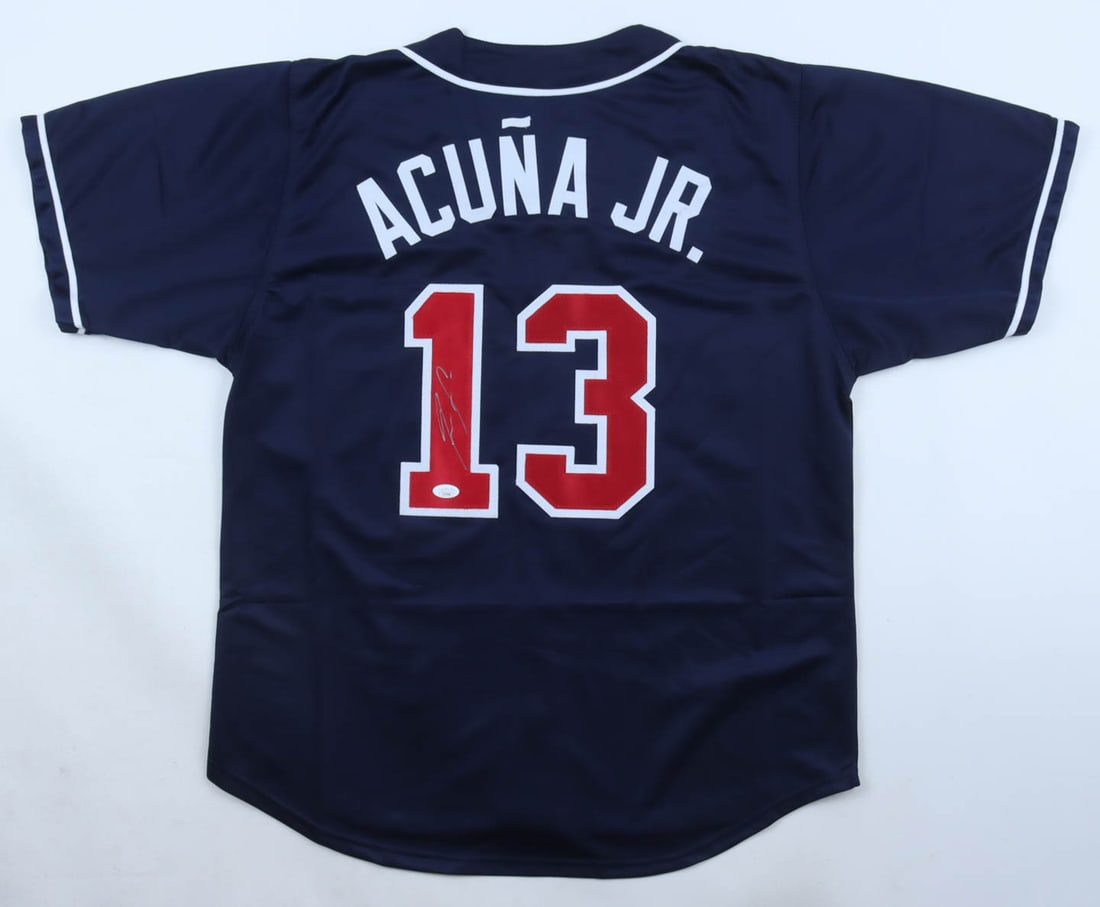 RONALD ACUNA JR SIGNED ATLANTA JERSEY - JSA COA: Prices are in Canadian dollars