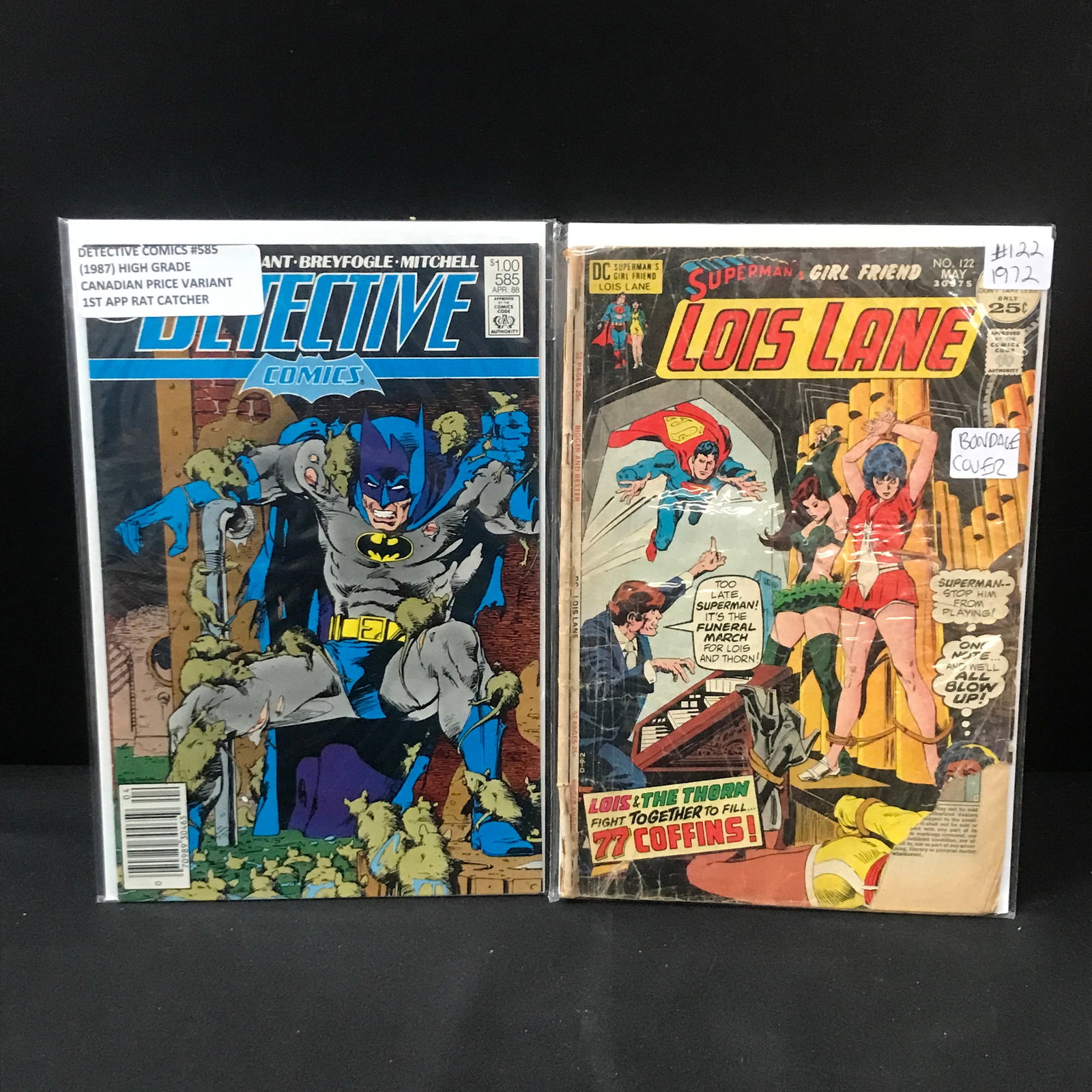 LOT OF 2 DC COMICS - INCLUDING DETECTIVE COMICS #585 CPV 1ST RAT CATCHER (1 of 1)