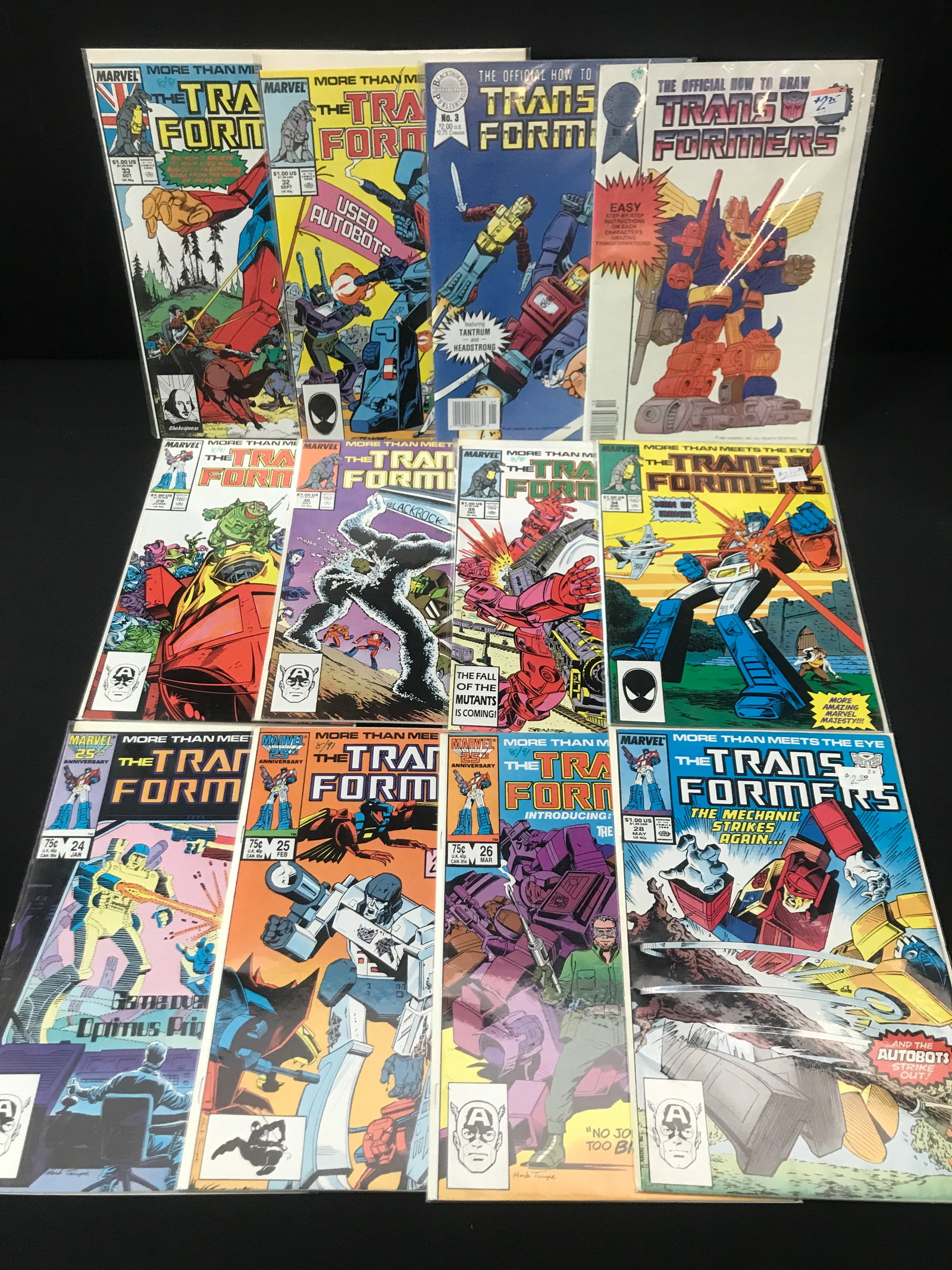 LOT OF 12 TRANSFORMERS COMICS - MARVEL COMICS (1 of 1)