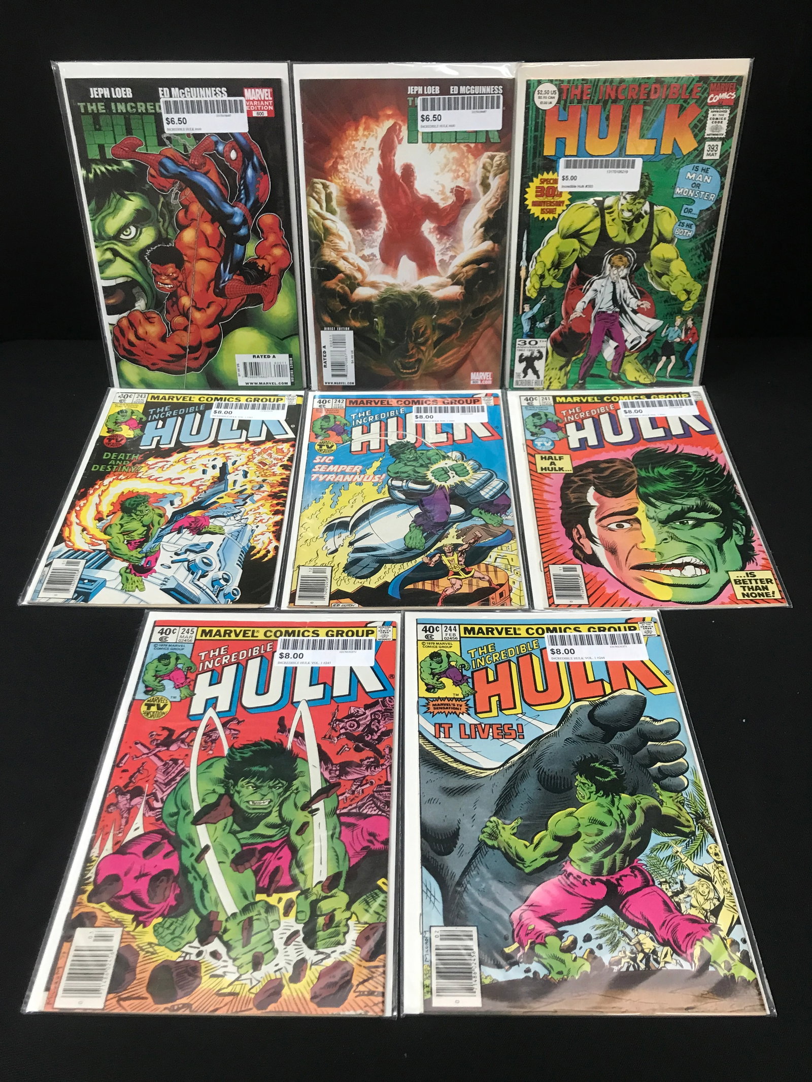 LOT OF 8 INCREDIBLE HULK COMICS - MARVEL COMICS (1 of 1)