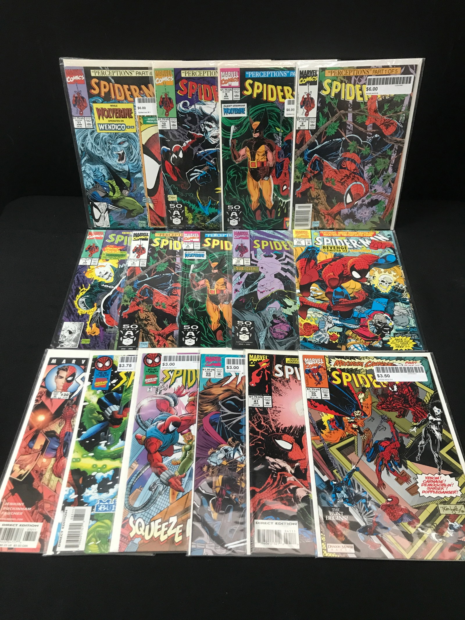 LOT OF 15 COMICS FEATURING SPIDER-MAN - MARVEL COMICS (1 of 1)