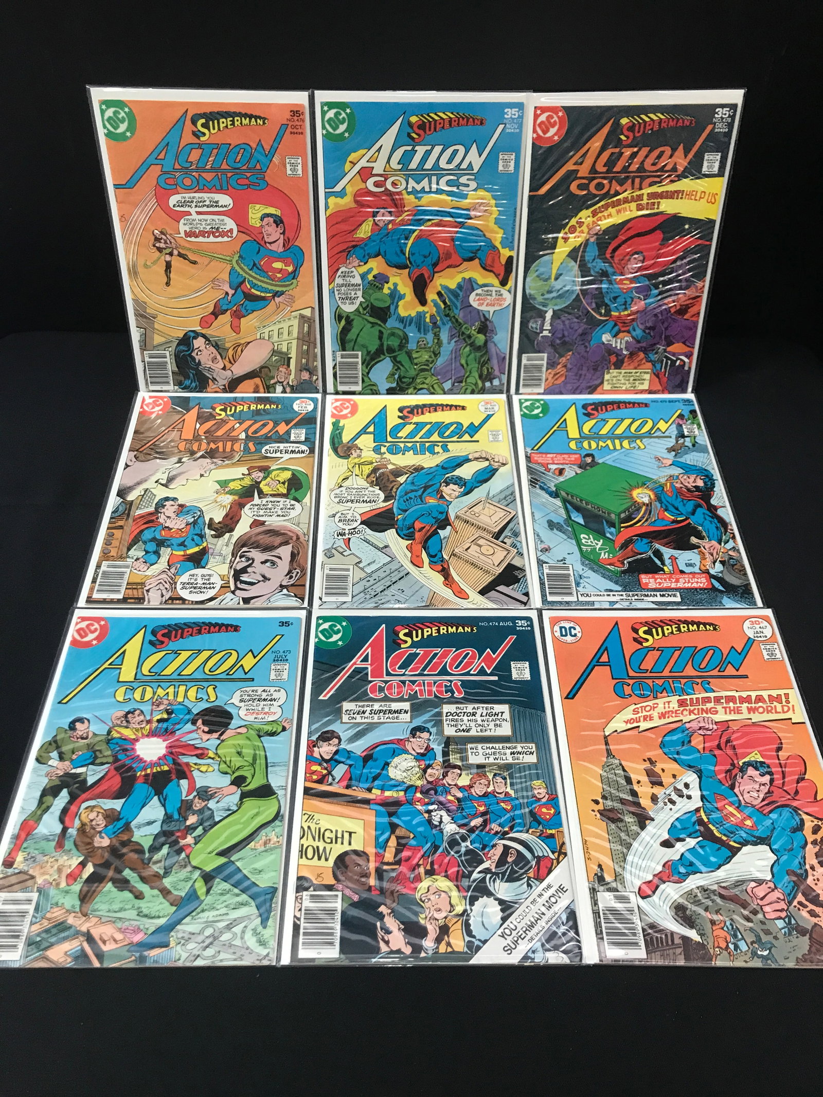 LOT OF 9 ACTION COMICS - DC COMICS (1 of 1)