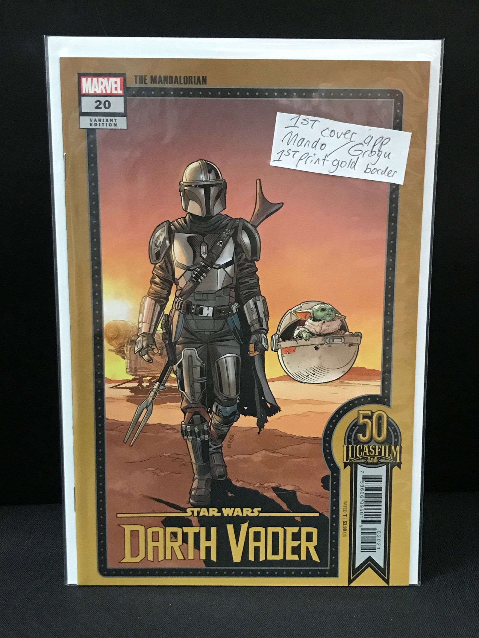 THE MANDALORIAN #20 1ST COVER APP MANDO / GROGU 1ST PRINTING GOLD BORDER - MARVEL COMICS: Prices are in Canadian dollars