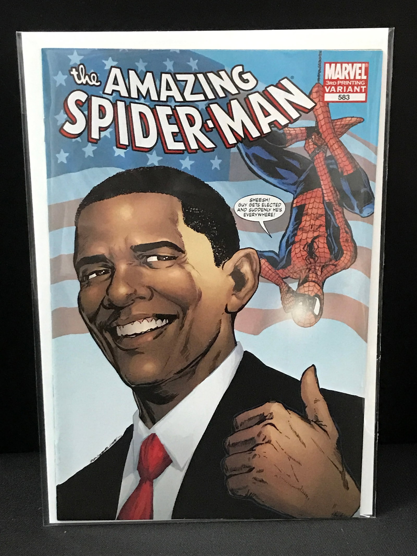 THE AMAZING SPIDERMAN #583 3RD PRINTING VARIANT (OBAMA COVER) - MARVEL COMICS (1 of 1)