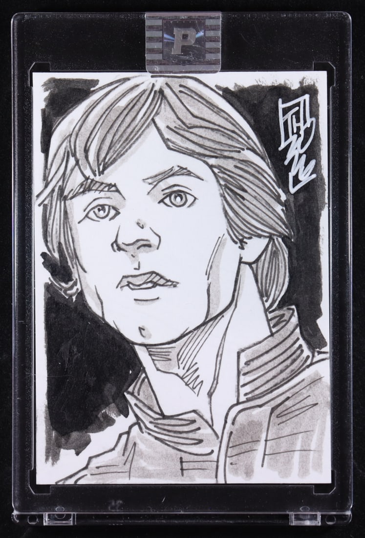 TOM HODGES SIGNED LUKE SKYWALKER 1:1 SIGNED SKETCH CARD (1 of 2)