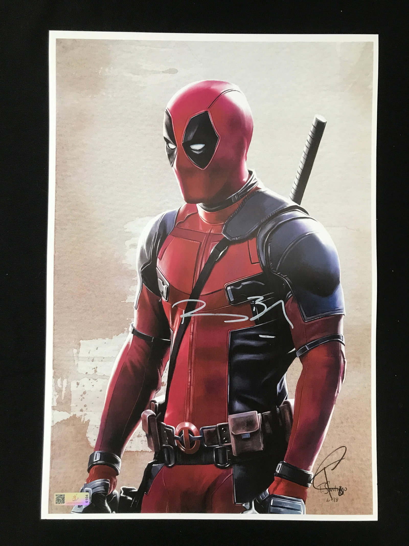 RYAN REYNOLDS SIGNED DEADPOOL 11 X 18 PRINT - CELEBRITY COA: Prices are in Canadian dollars