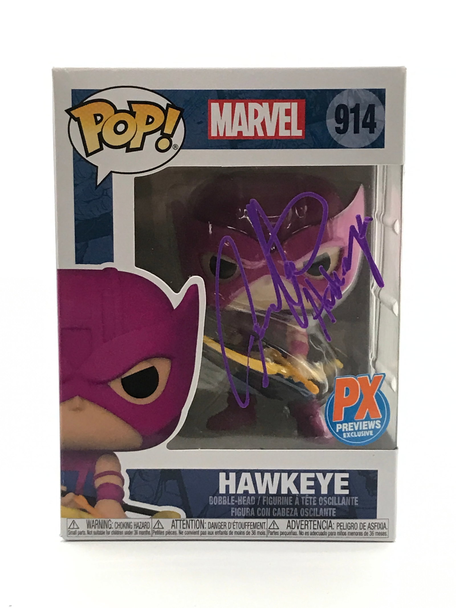 JEREMY RENNER SIGNED HAWKEYE FUNKO POP - HOLLYWOOD AUTHENTIC COA: Prices are in Canadian dollars