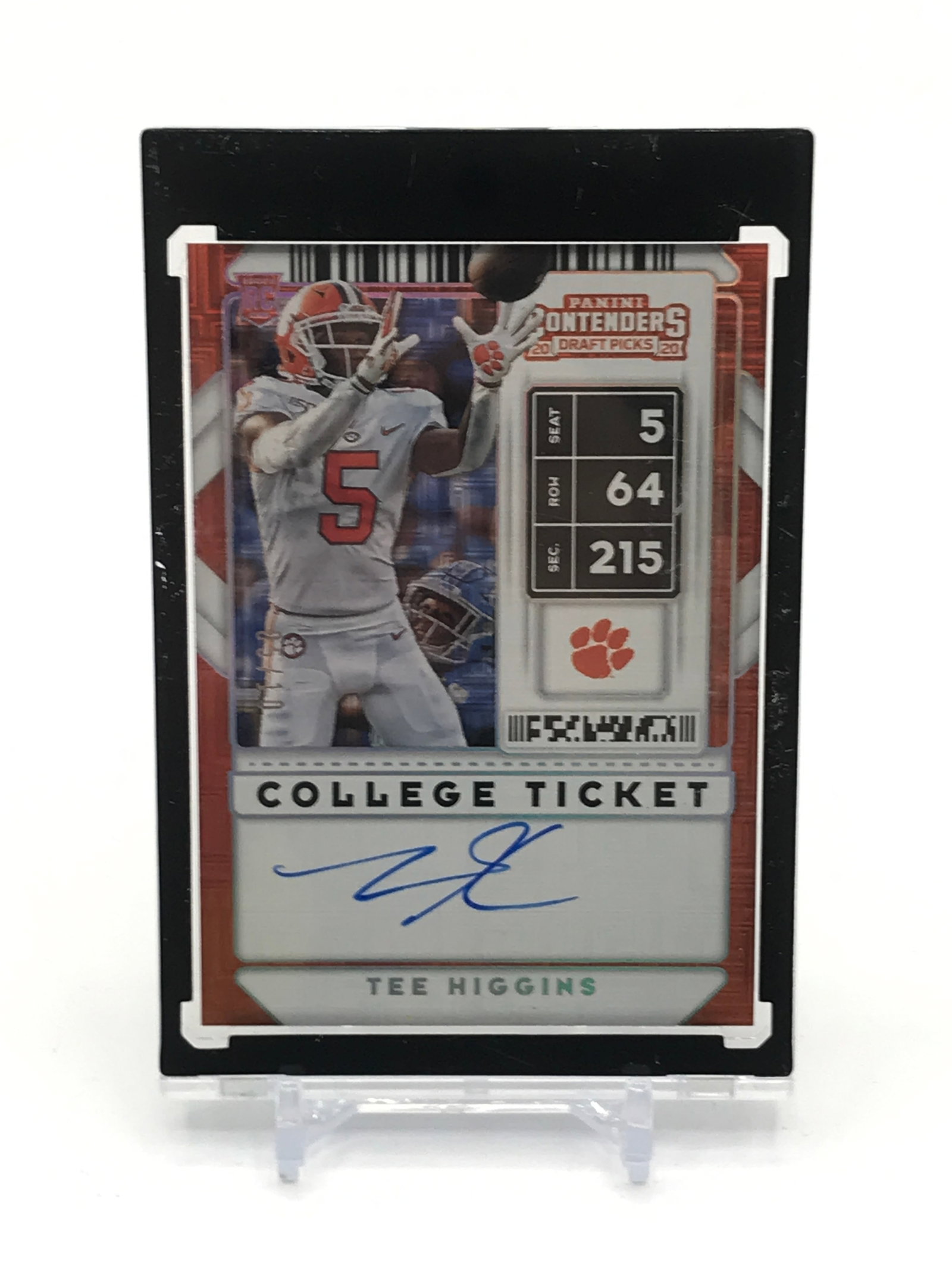 2020 PANINI CONTENDERS FOOTBALL TEE HIGGINS SIGNED COLLEGE TICKET 5/10: Prices are in Canadian dollars