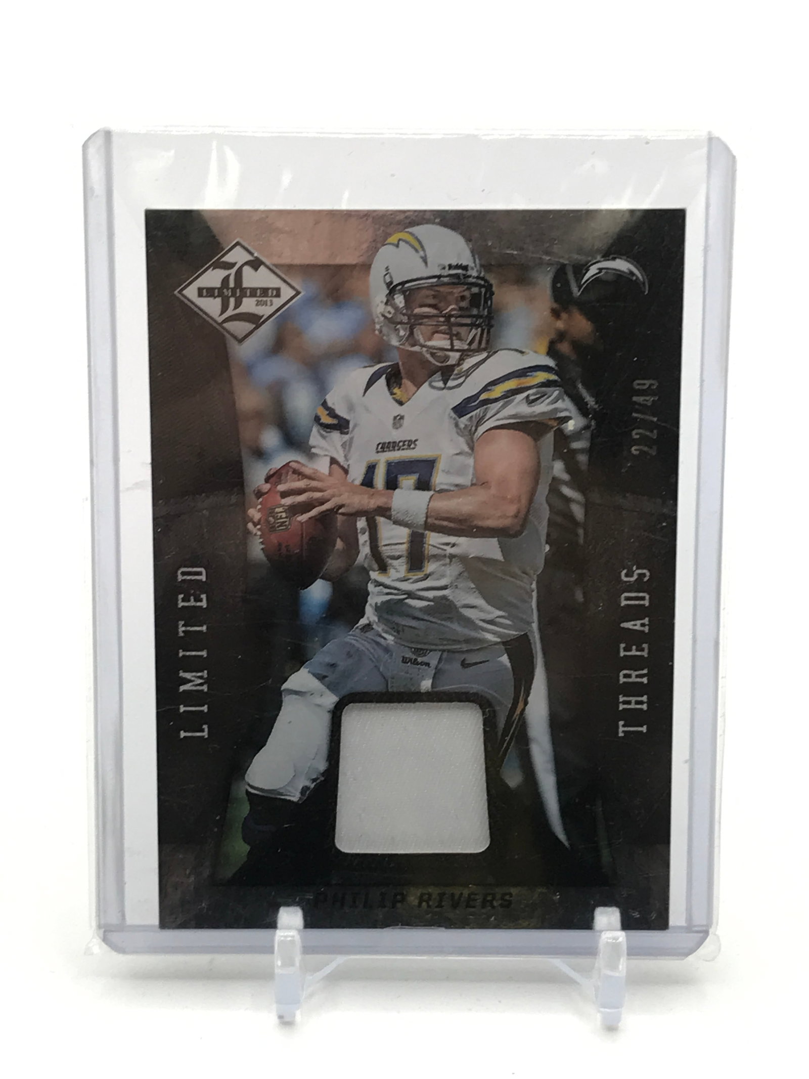 2013 PANINI LIMITED FOOTBALL PHILIP RIVERS PATCH TRADING CARD 22/49 (1 of 2)