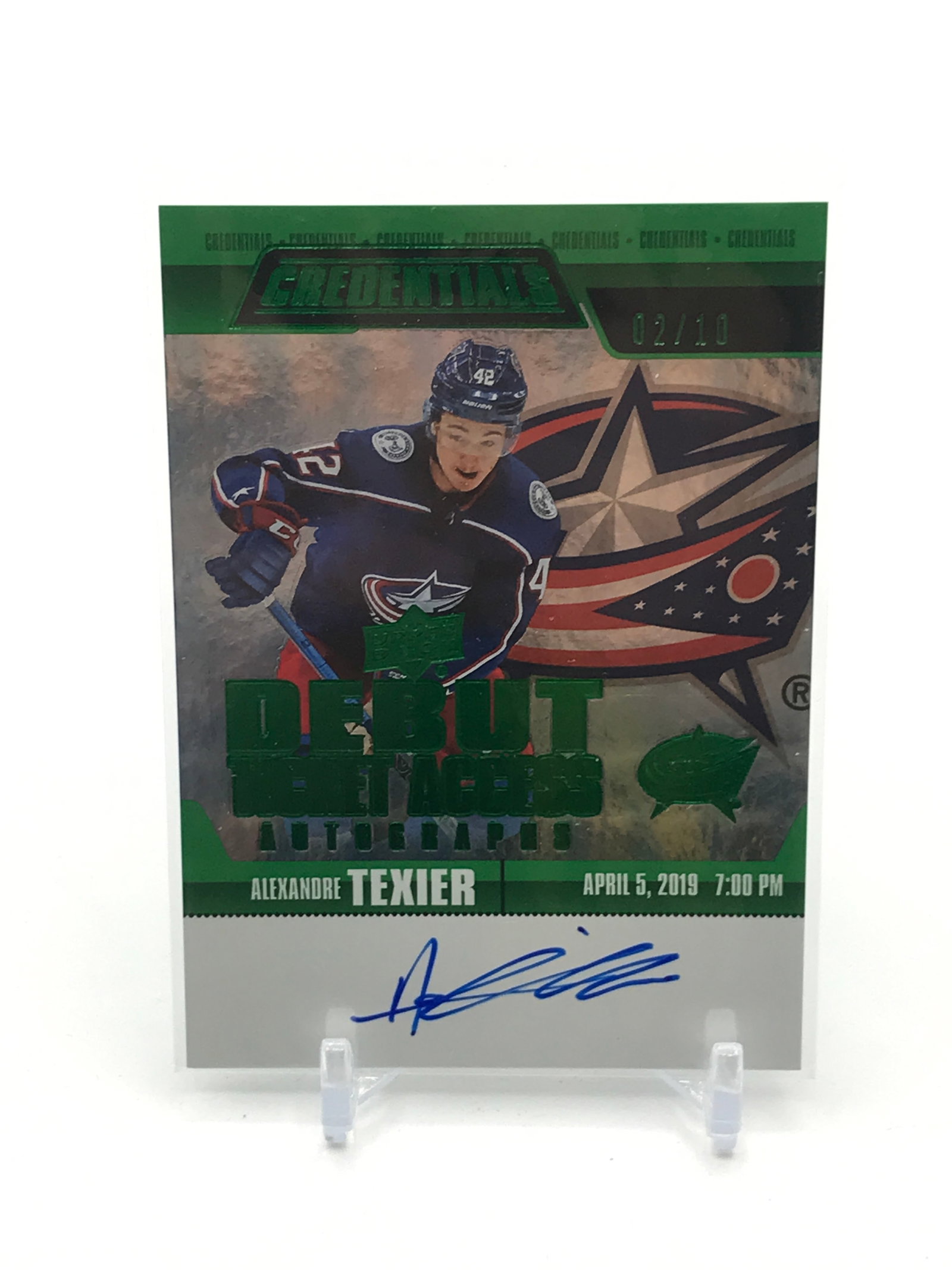 2019-20 UPPER DECK CREDENTIALS ALEXANDRE TEXIER SIGNED ROOKIE CARD 02/10 (1 of 2)