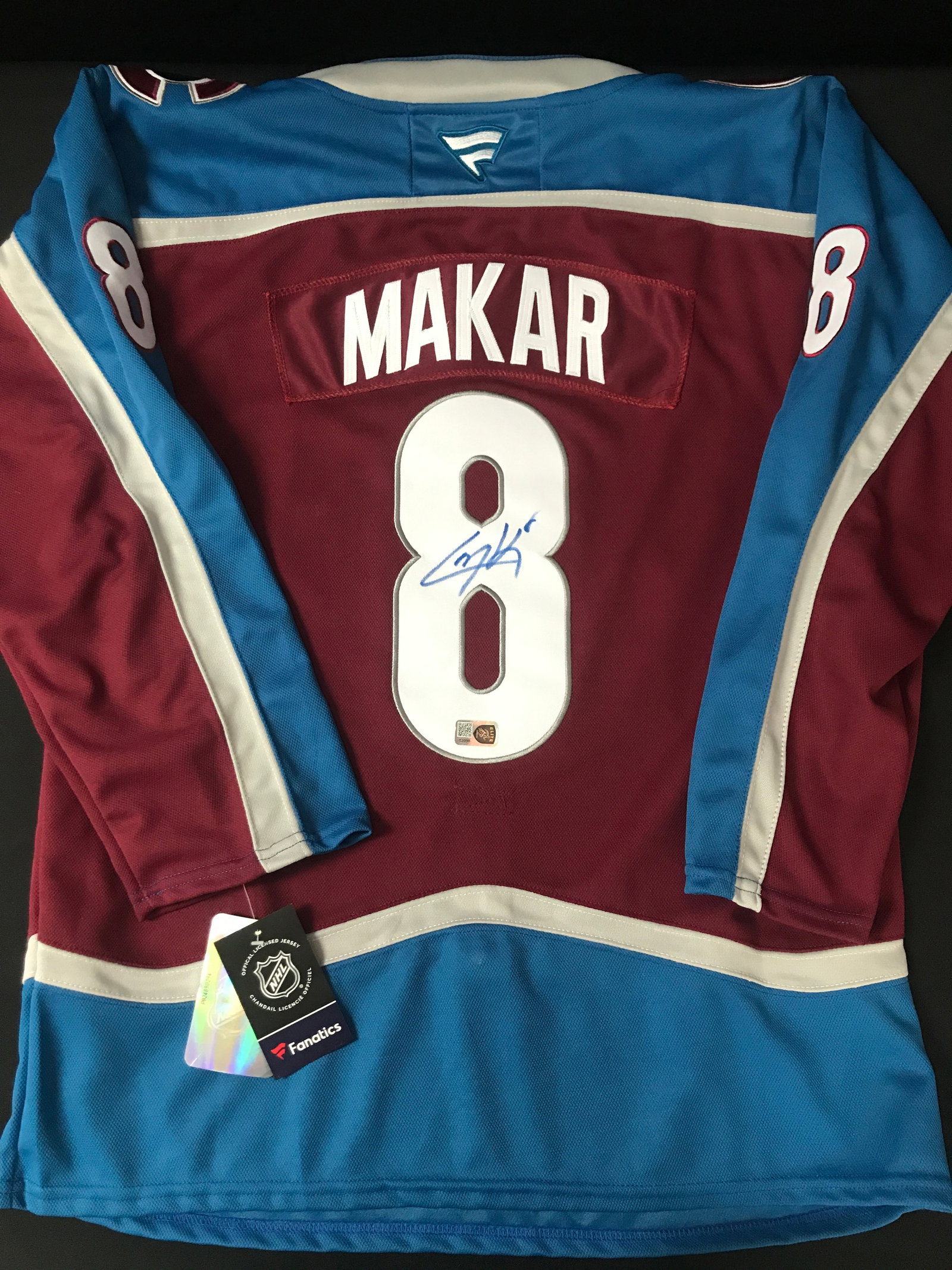 CALE MAKAR SIGNED COLORADO AVALANCHE CUSTOM JERSEY - ELITE SPORTS COA (1 of 3)