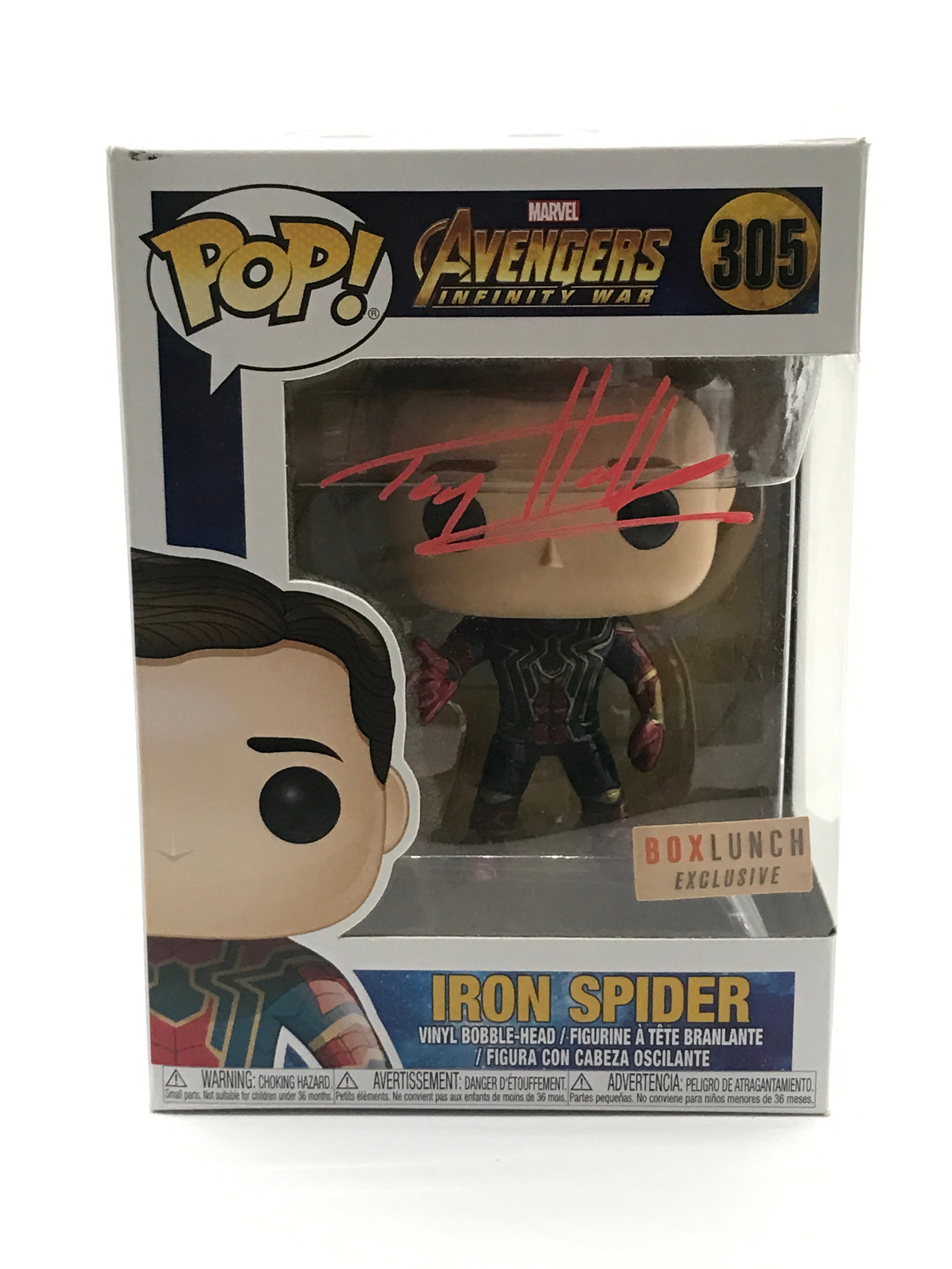 TOM HOLLAND SIGNED IRON SPIDER FUNKO POP - HOLLYWOOD AUTHENTICS COA: Prices are in Canadian dollars