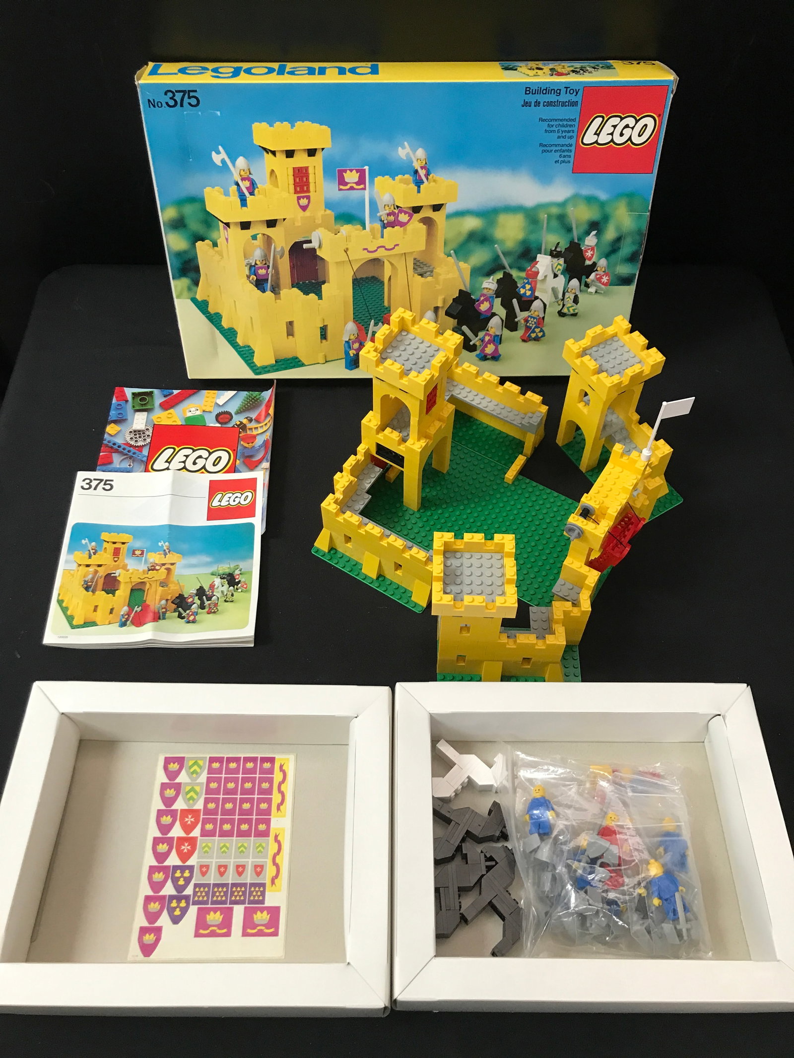 RARE COMPLETE LEGO 375 WITH BOX AND UNUSED STICKER SHEET (1 of 5)