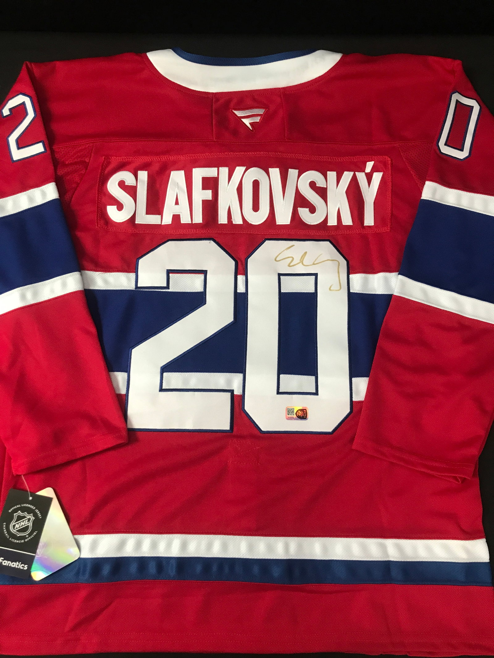 JURAJ SLAFOVSKY SIGNED MONTREAL CANADIENS CUSTOM JERSEY - ELITE SPORTS COA: Prices are in Canadian dollars